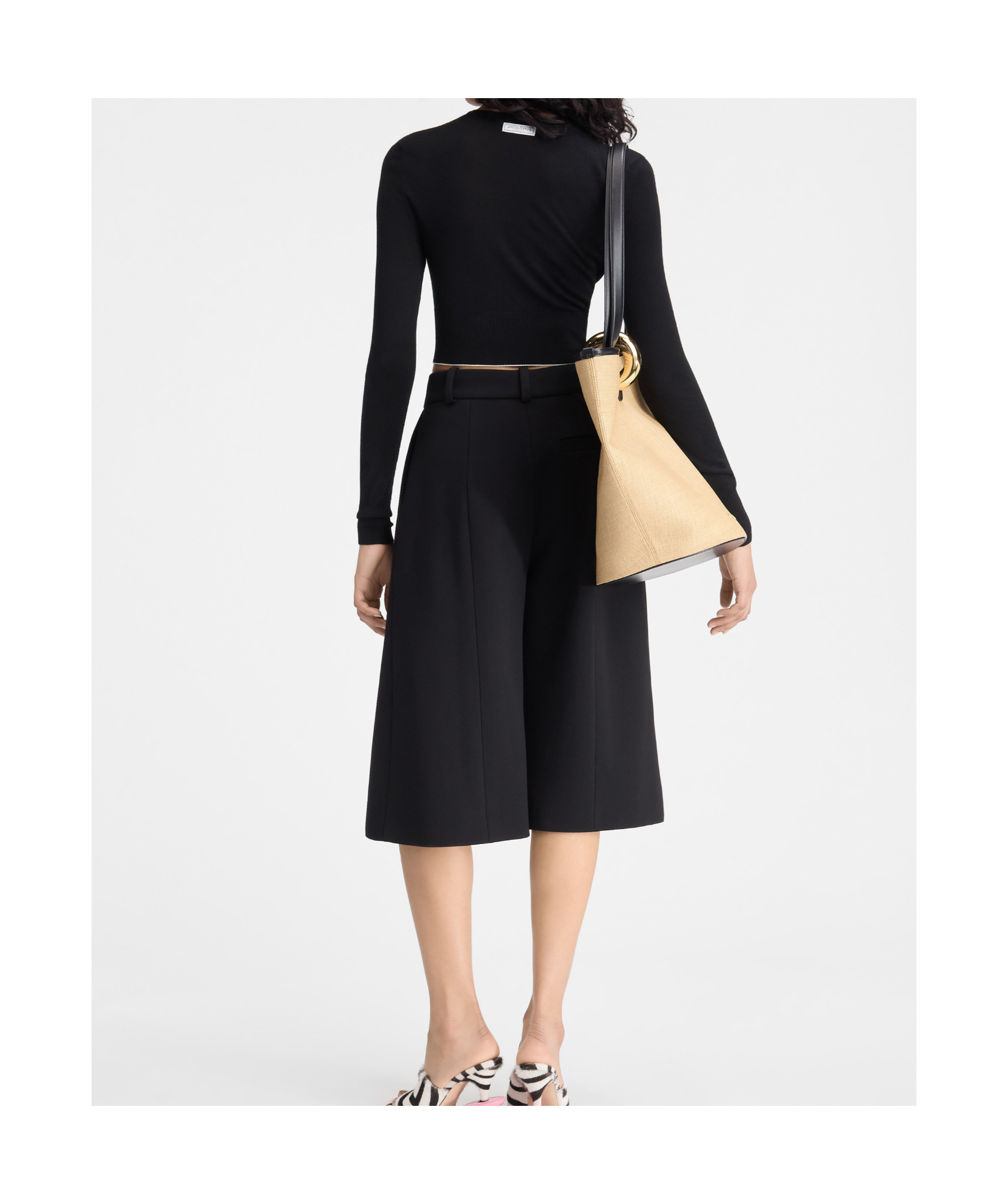 Jacquemus Woman Cardigan Black Size 6 Virgin Wool, Polyamide In Black
