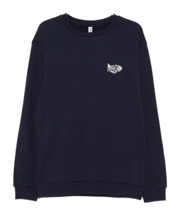 Moschino Deep Blue Cotton Sweatshirt In Blue