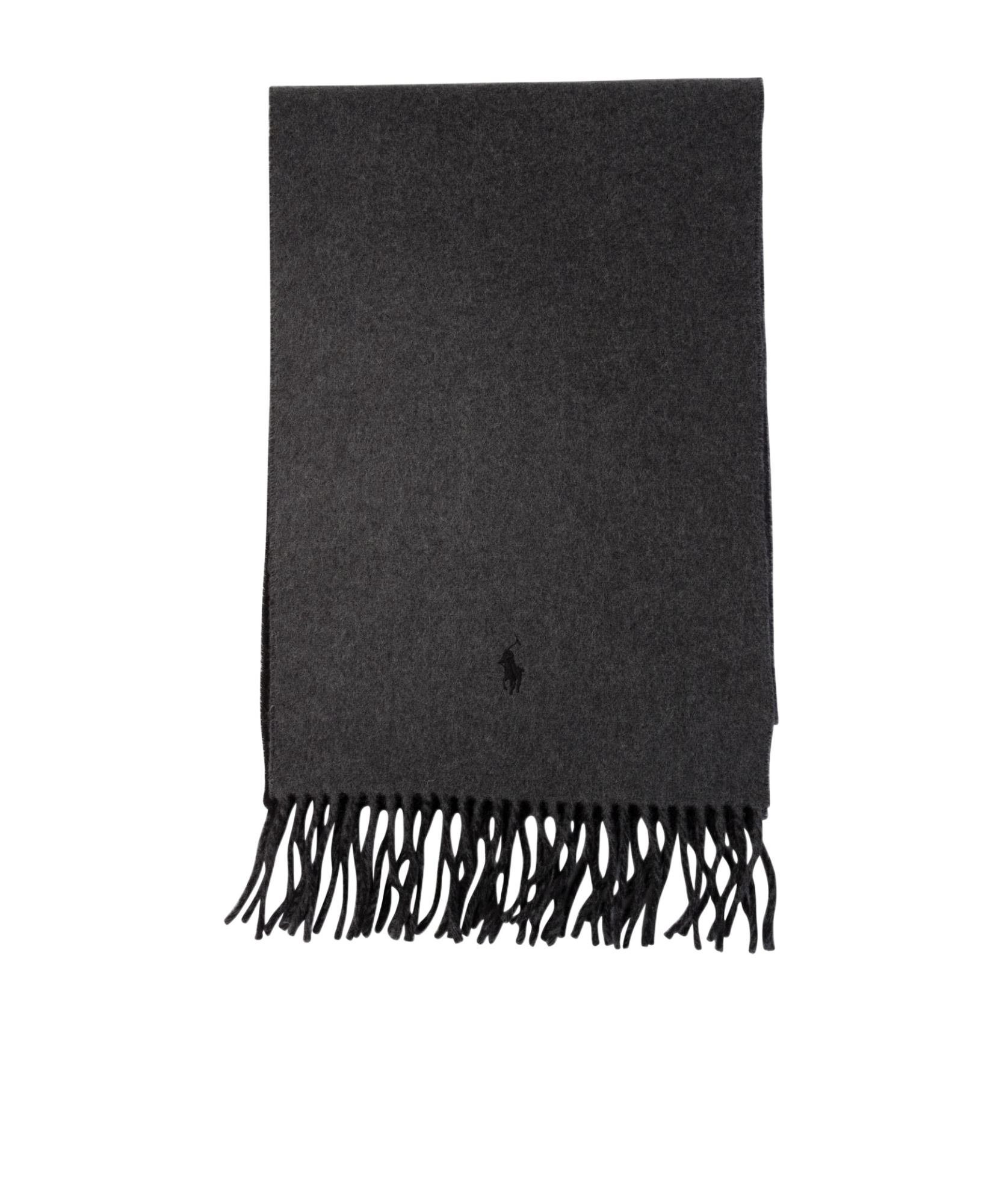 Shop Polo Ralph Lauren Fringe-trim Scarf In Black