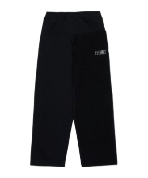 Mm6 Maison Margiela Pantaloni In Felpa Re-cut In Black