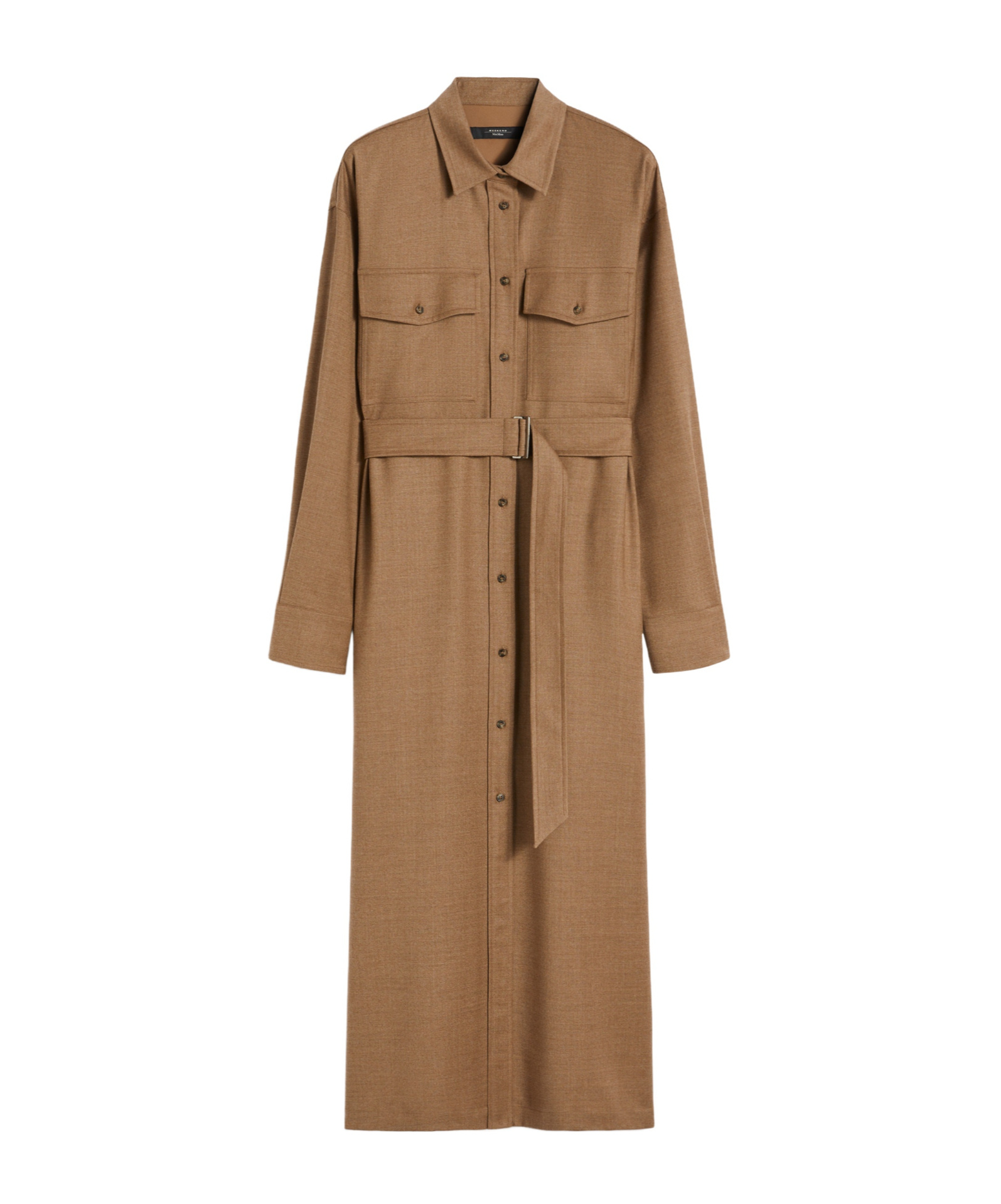 Weekend Max Mara Wool Flannel Dress In Brown