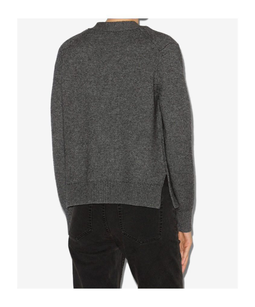 Isabel Marant V-neck Cardigan Front Pockets In Gray