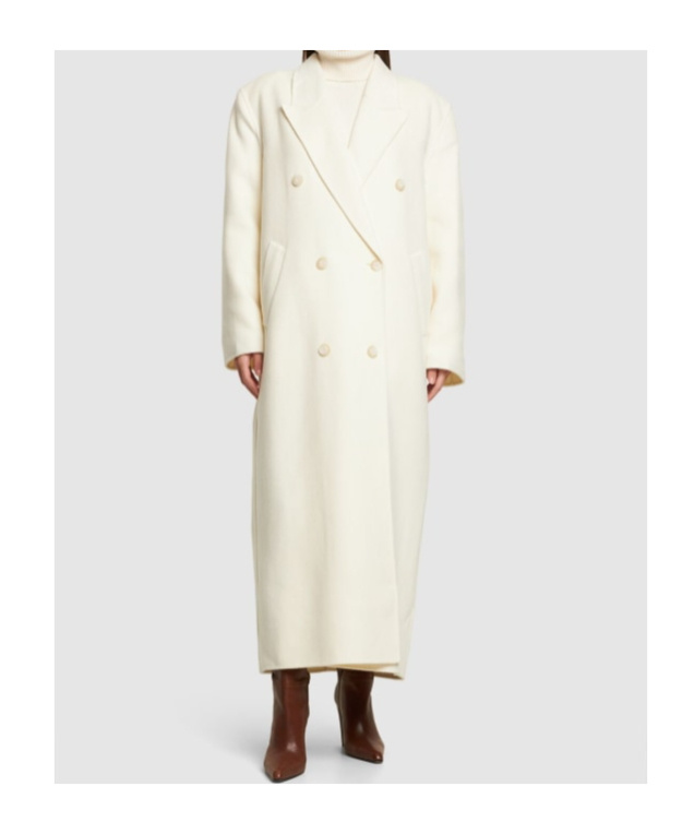 Shop The Frankie Shop Gaia Double Breast Wool Blend Long Coat