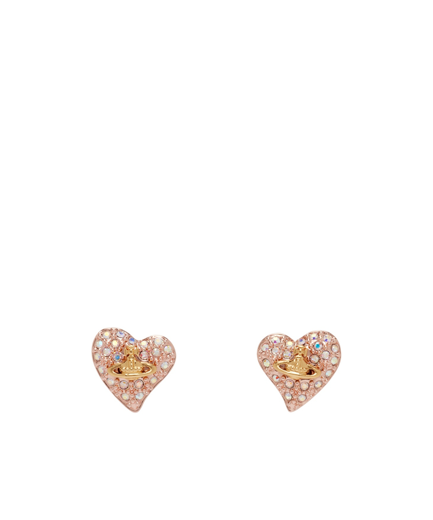 Vivienne Westwood Heart-shaped Earrings With Logo In Yellow
