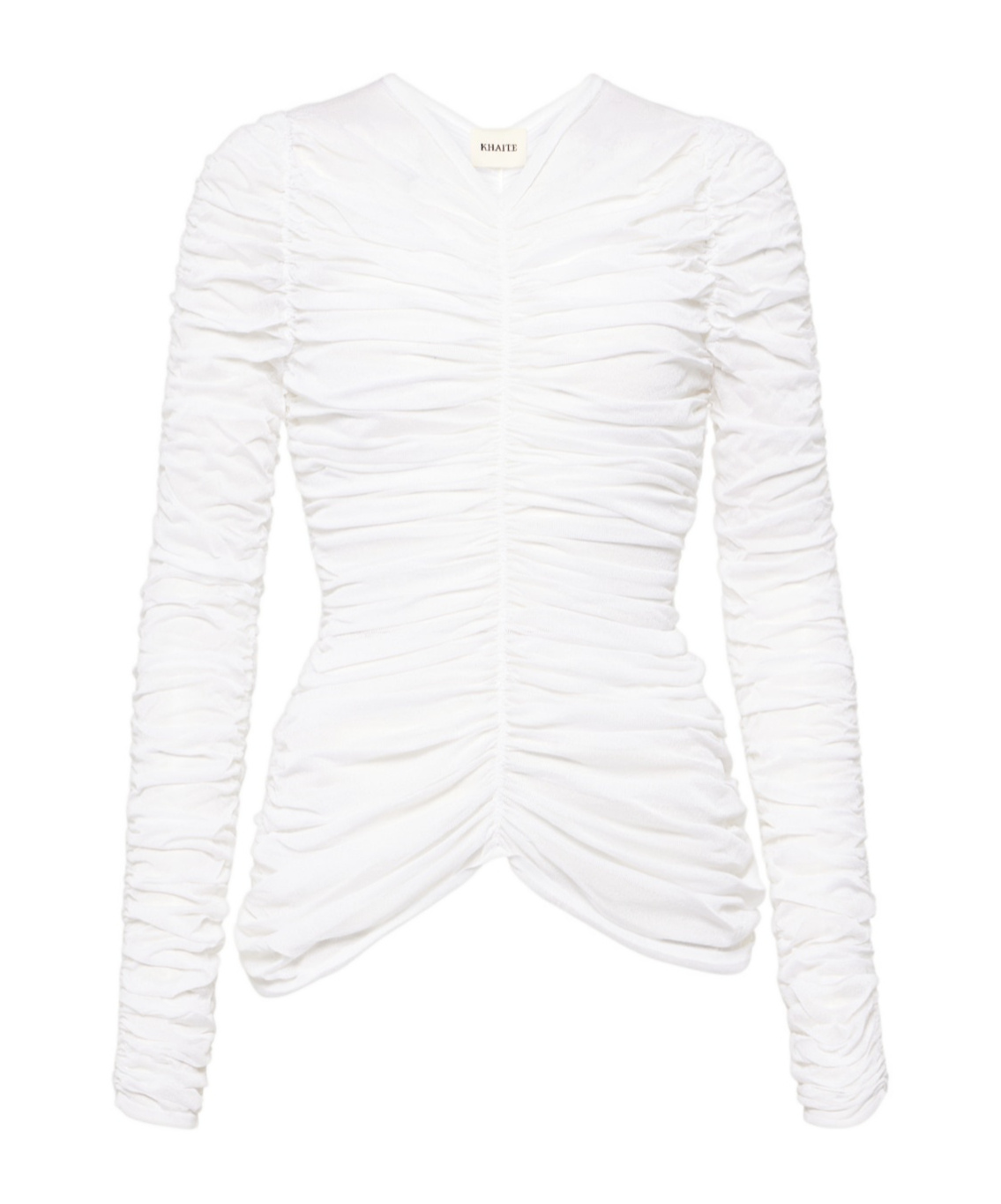 Khaite Haven Ruched Silk-blend Top In White