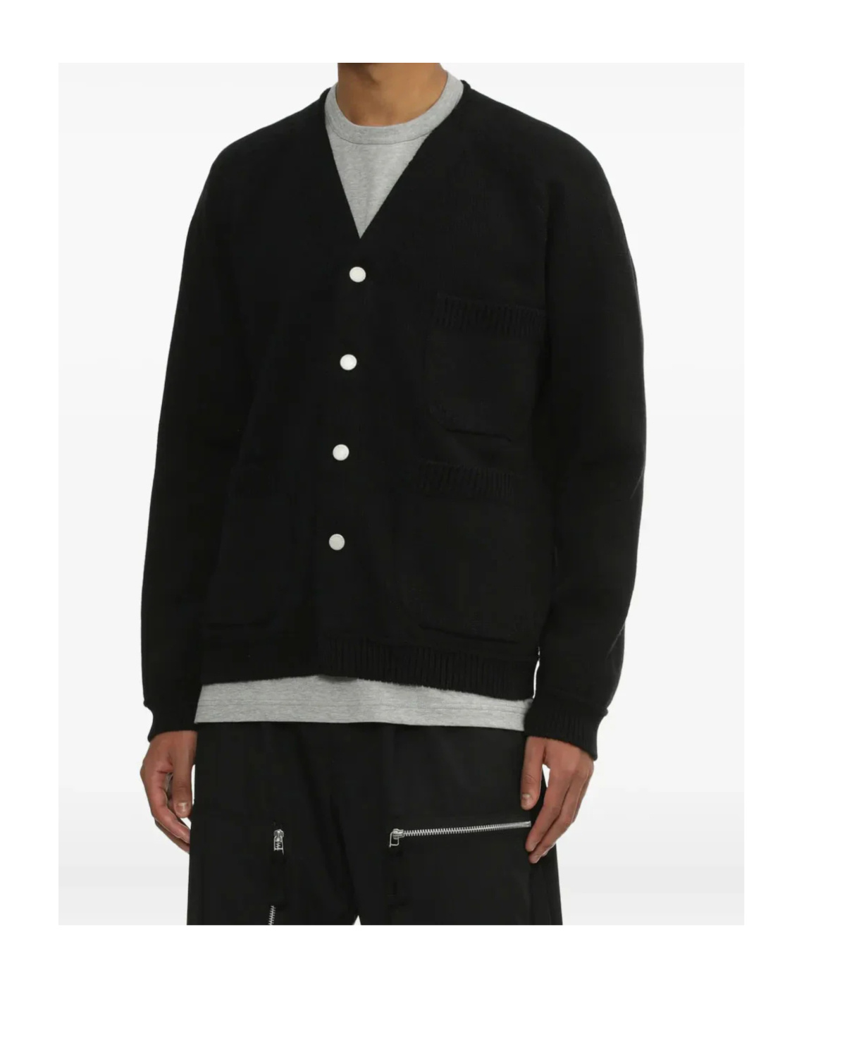 Comme Des Garçons Long-sleeved Cardigan In Black