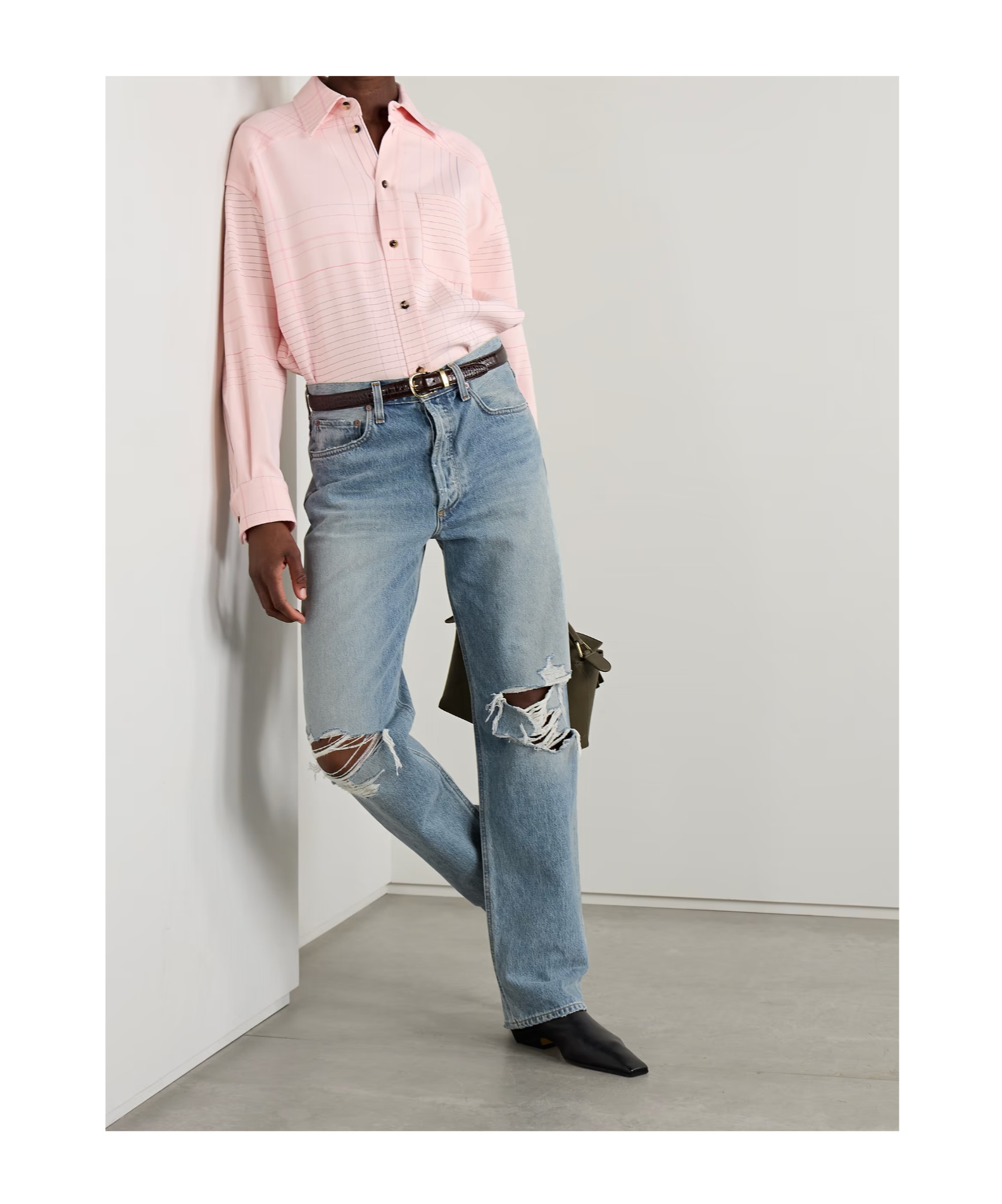 Agolde High Waist Straight Jeans In Blue