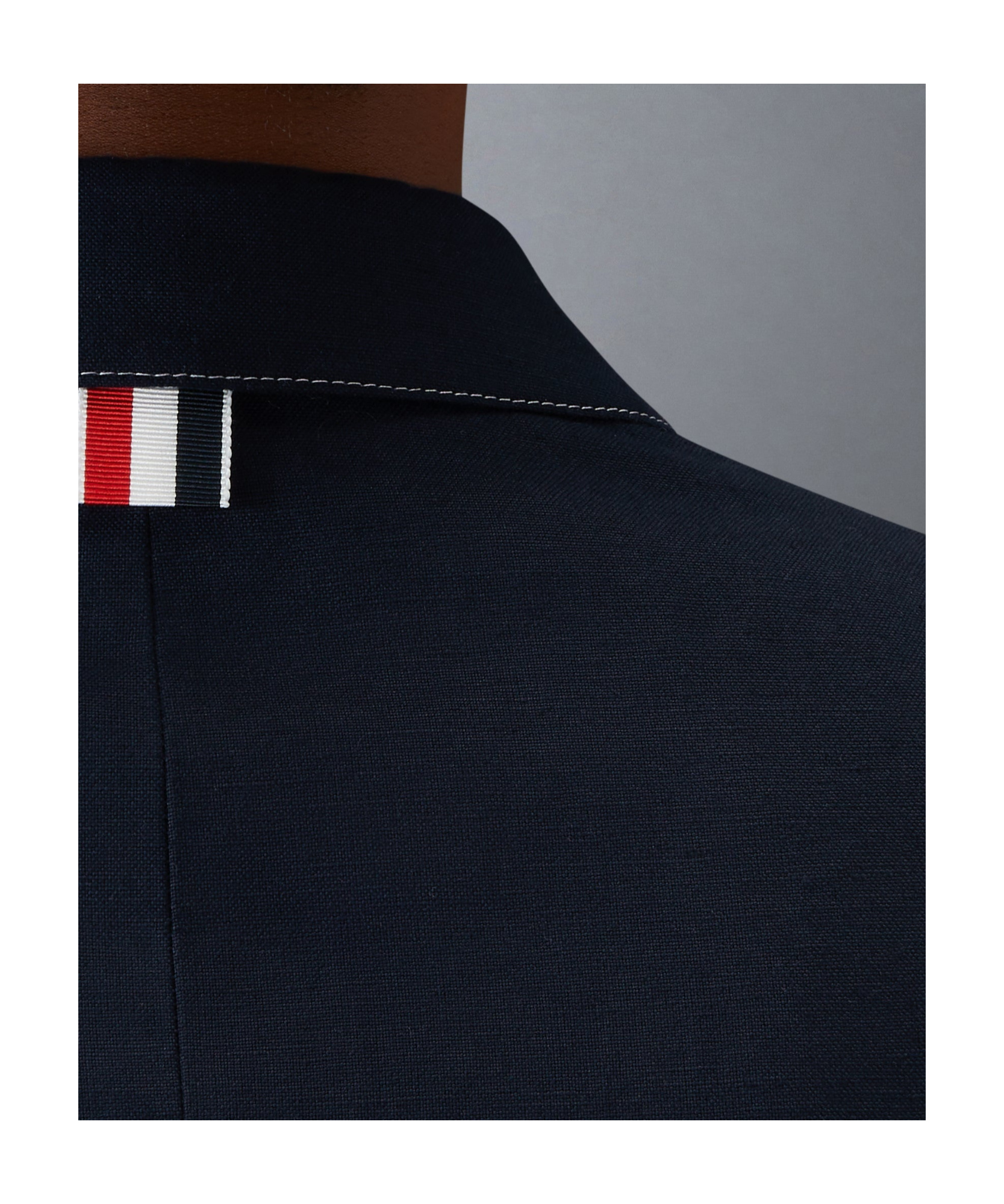 Thom Browne Linen Cotton High Break Sport Coat In Navy Blue