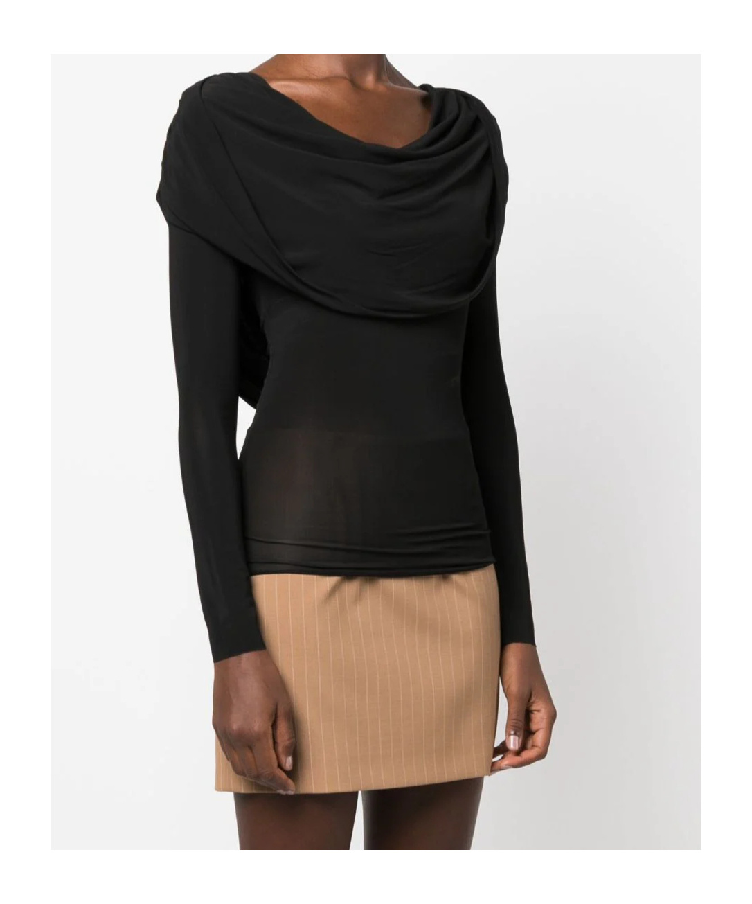 Giuseppe Di Morabito Draped-detailing Long-sleeve T-shirt In Black