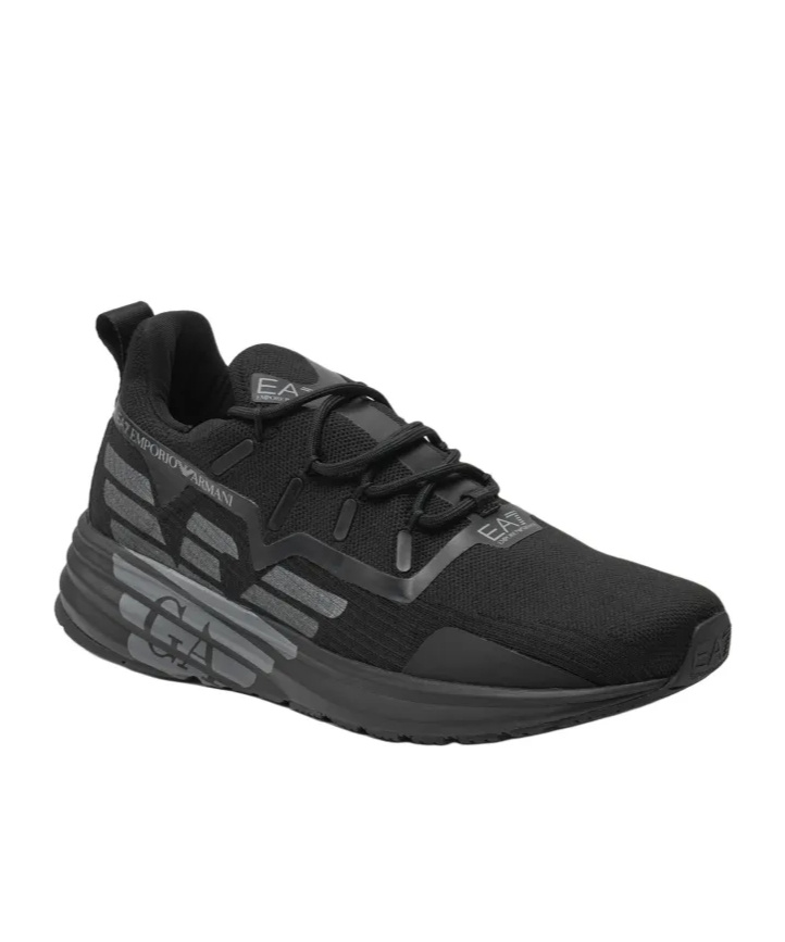 Ea7 Eagle Logo Low-top Sneakers In Black