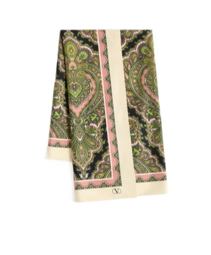 Shop Valentino Silk Scarf In Multicolor