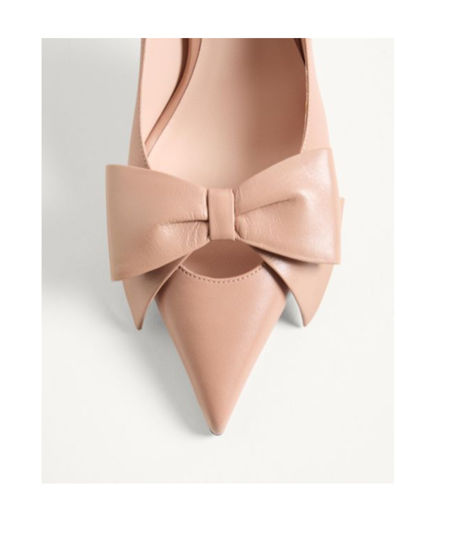 Valentino Garavani Bowow Pump In Kidskin 100mm Woman Rose Cannelle 41 In Animal Print