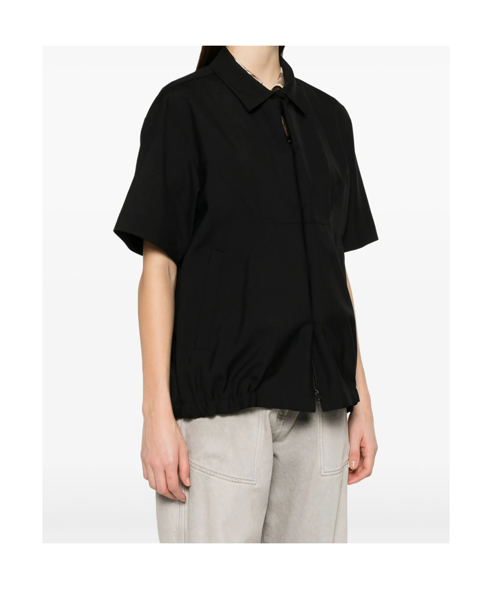 Sacai Long Sleeve Shirt In Black