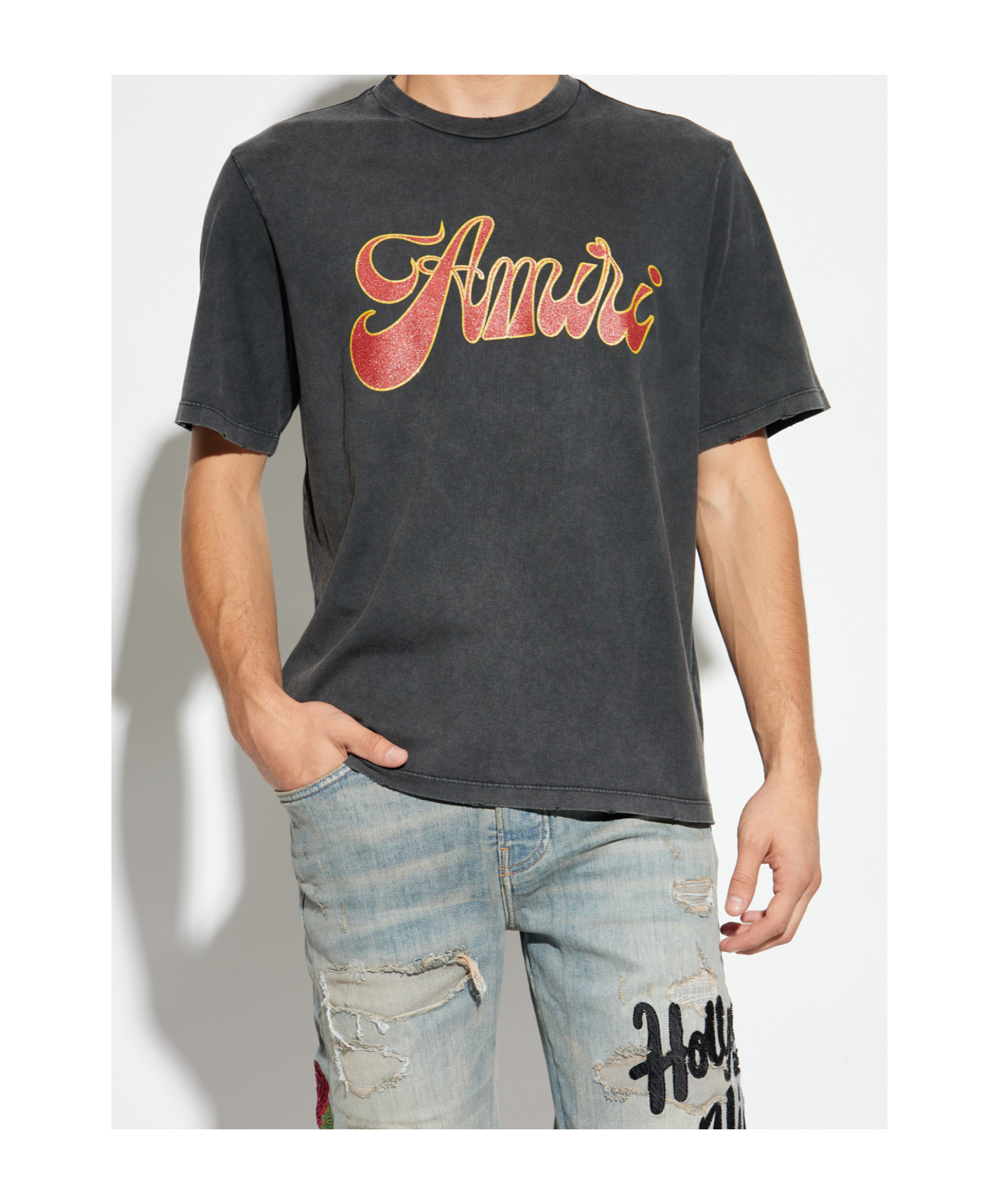Amiri Groovy Logo-print Cotton-jersey T-shirt In Black