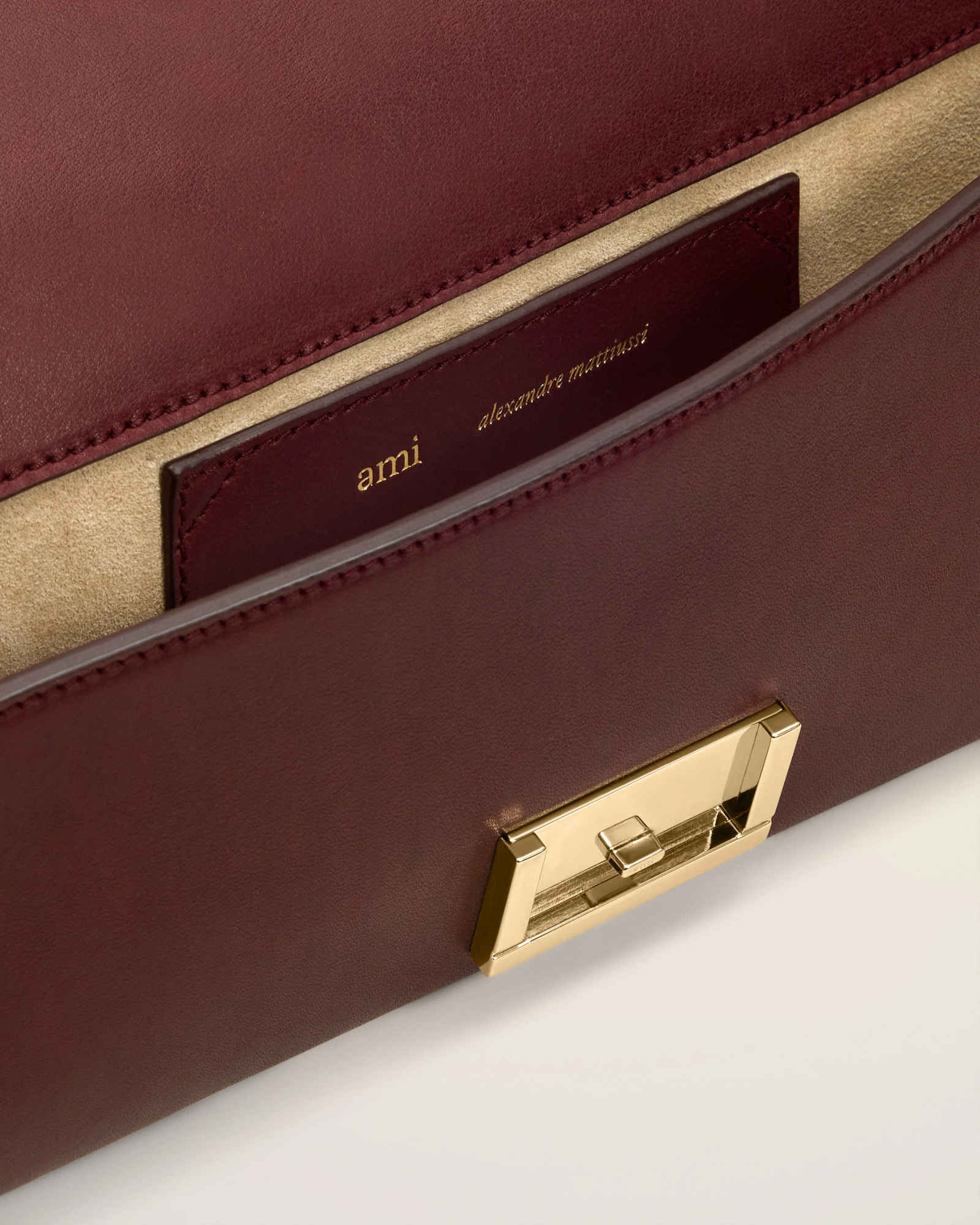 Ami Alexandre Mattiussi Flap Shoulder Bag In Brown