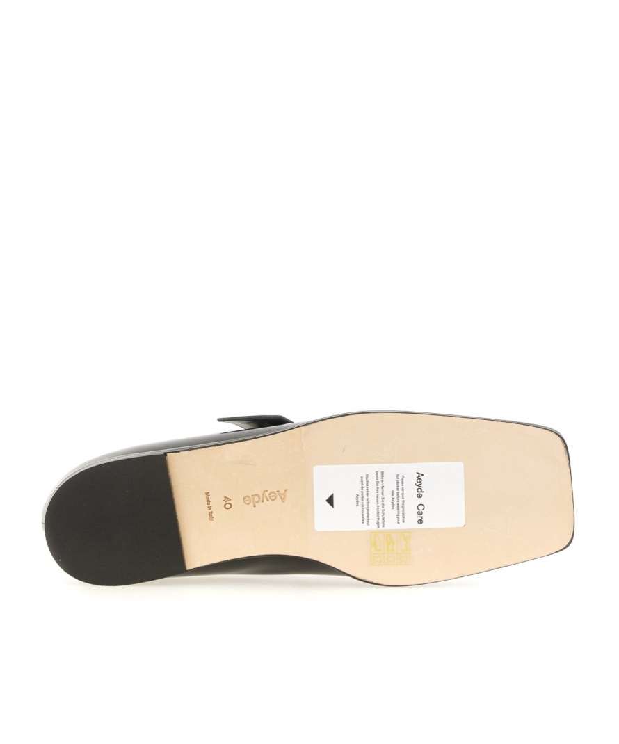 Aeyde Sunny Polido Dancer Lamb Leather Flats In Black
