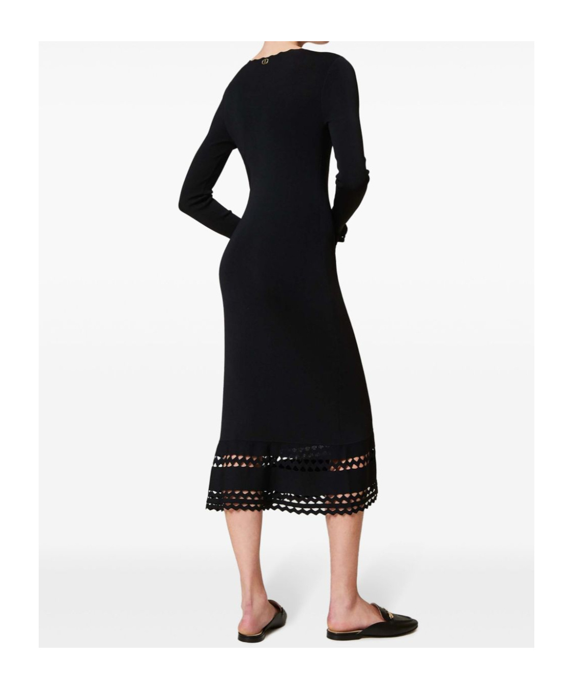 TWINSET SCALLOP-TRIM MIDI DRESS