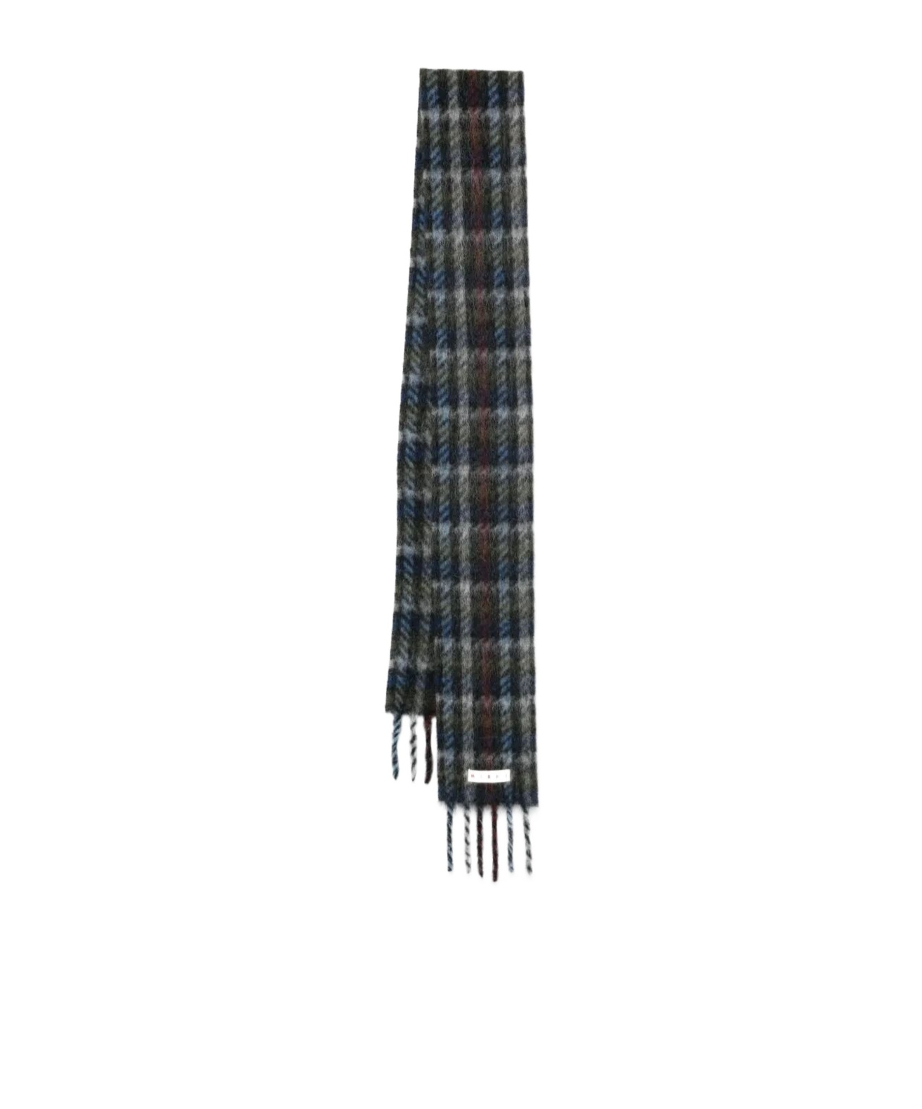 Marni Soft Fringed Scarf Multicolored Pattern In Black