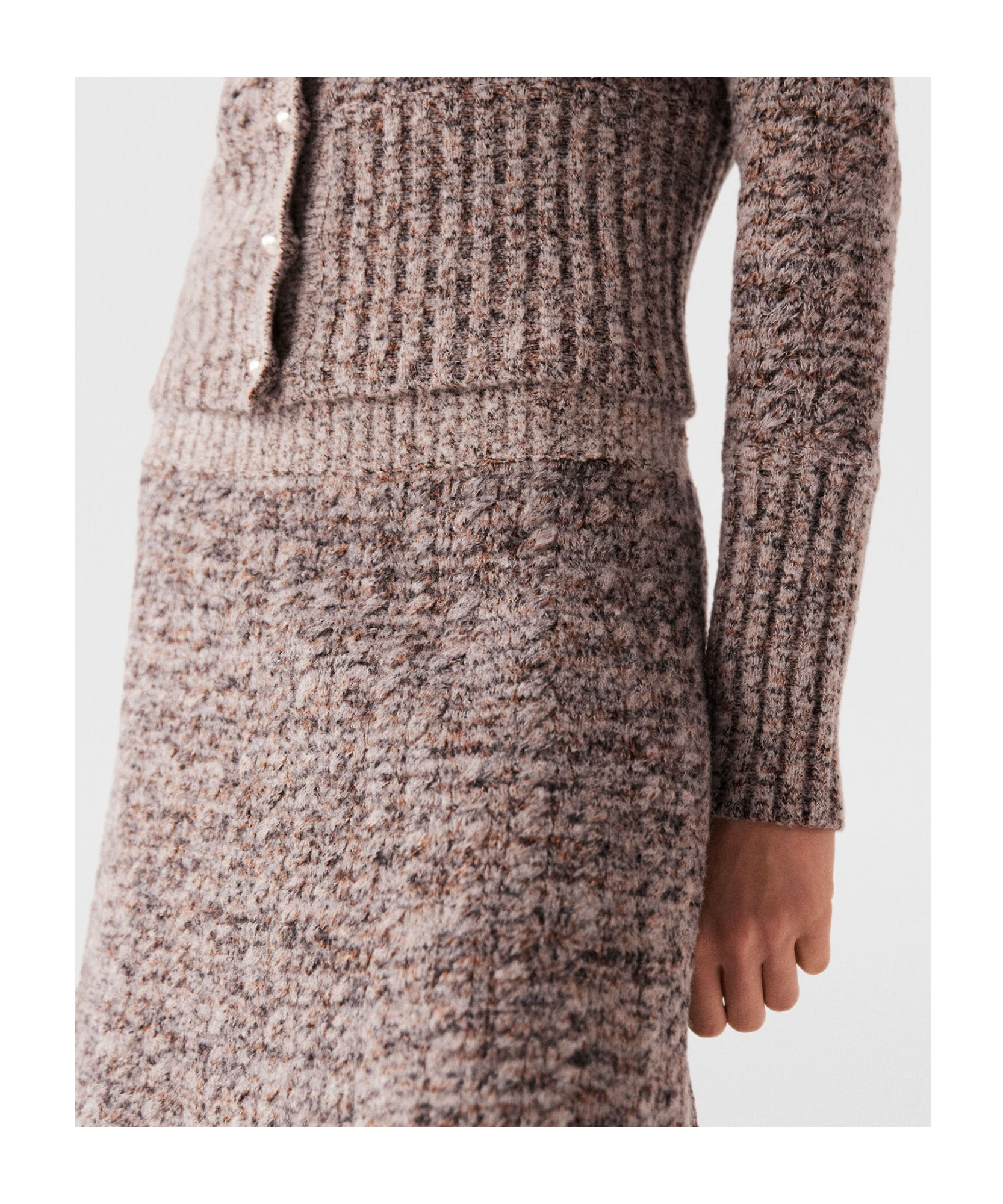Stella Mccartney Ribbed Chunky Knit Mini Skirt In Brown