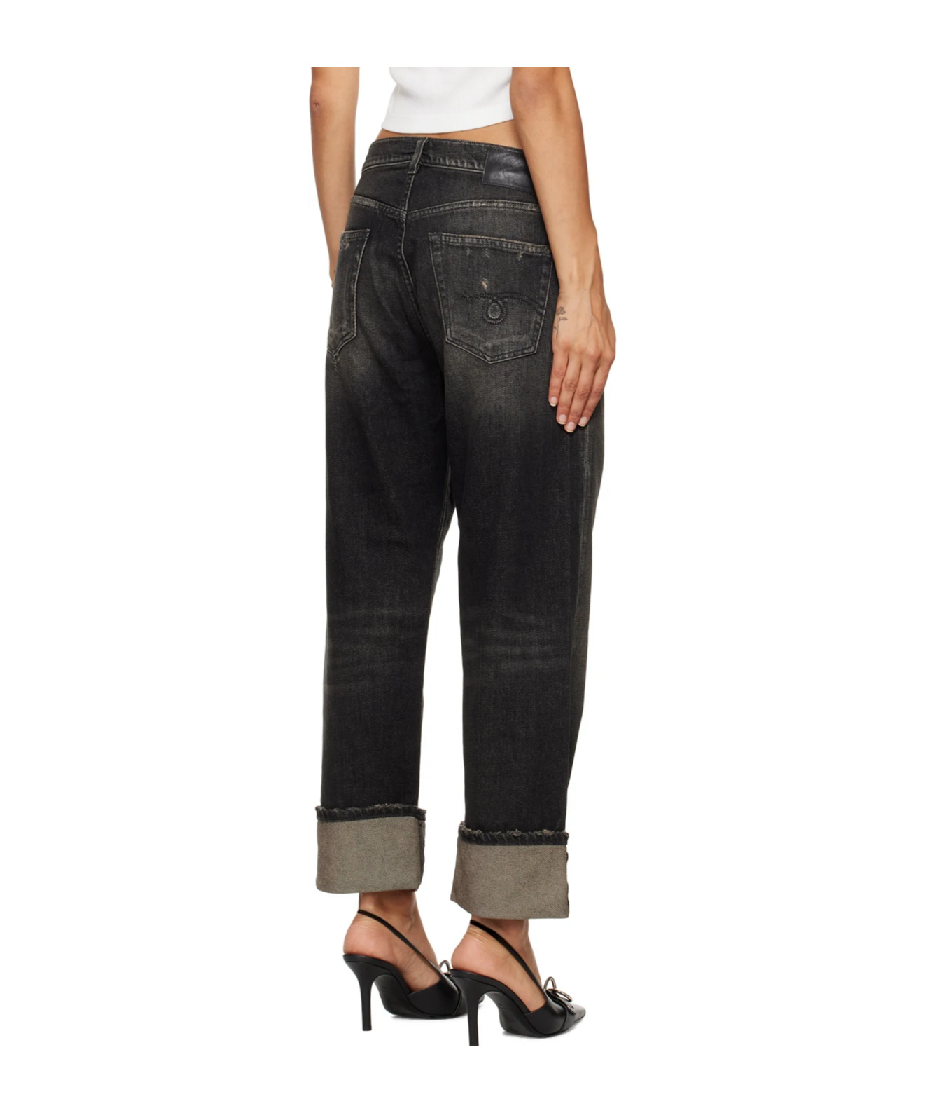 R13 Boyfriend Straight Leg In Black