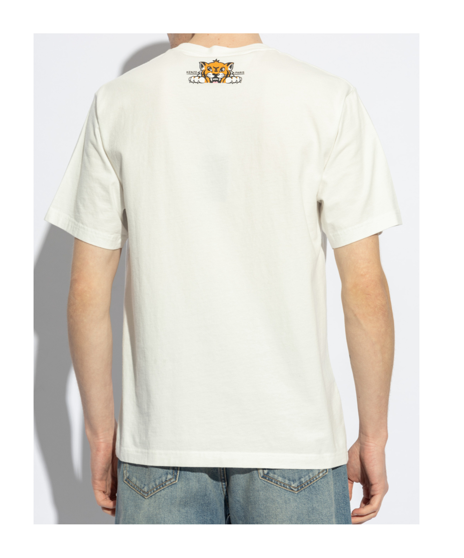 Kenzo Happy Tiger Classic Cotton T-shirt In White