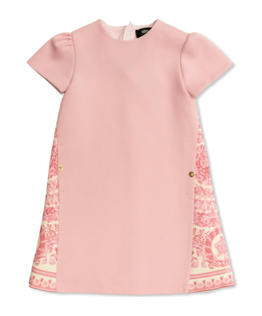 Versace Short Sleeve Dress In Pink