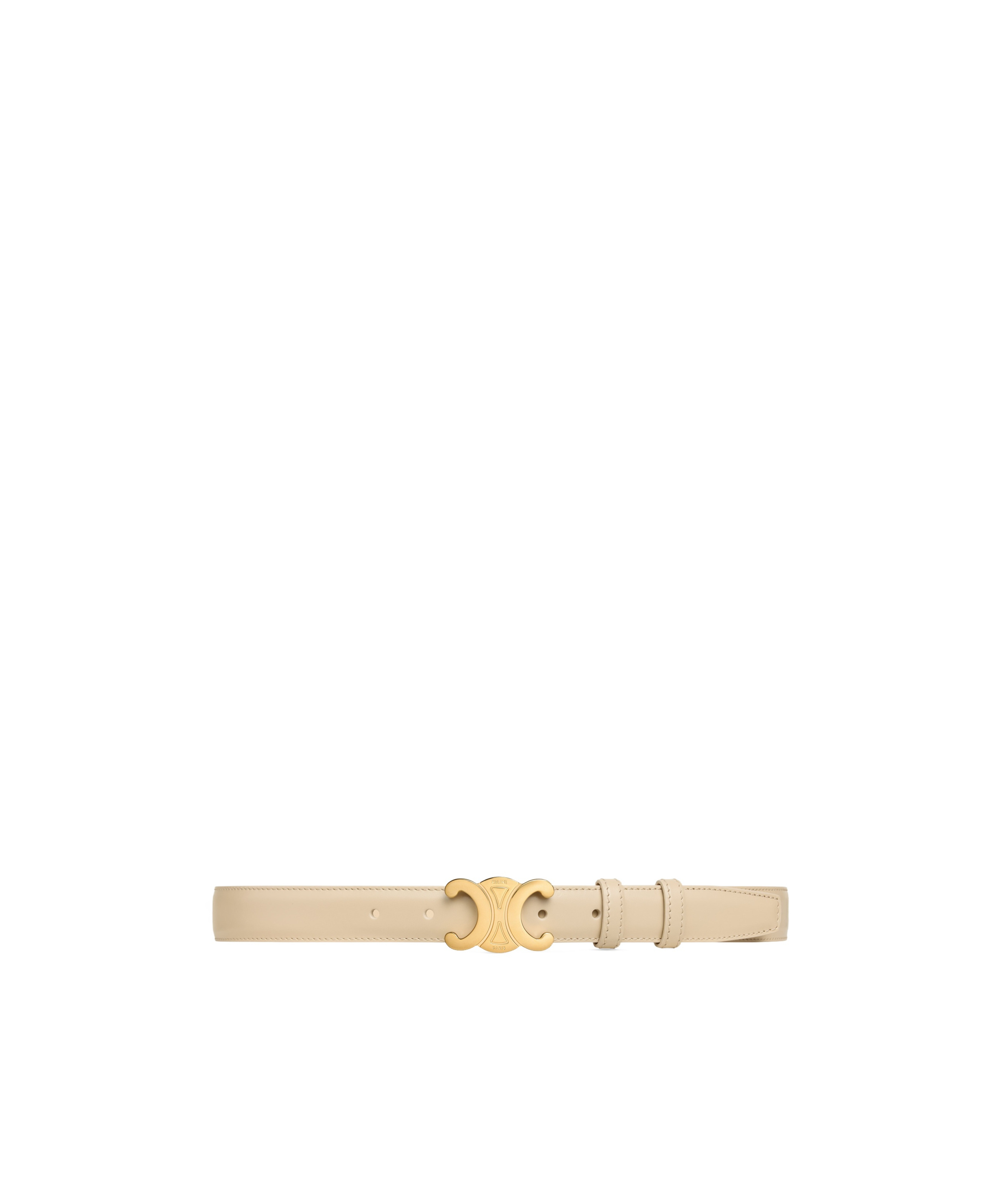 Celine Medium 25mm Triomphe Belt In Taurillon Leather In Neutral