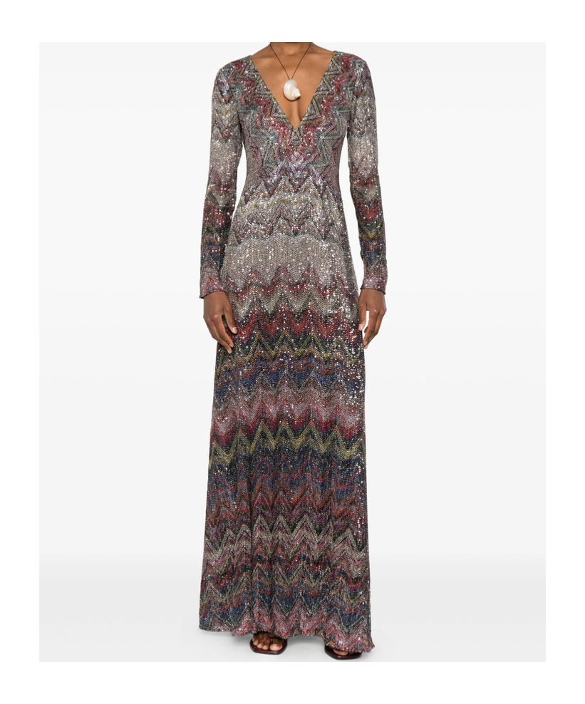 Missoni Zigzag-woven Midi Dress In Gray