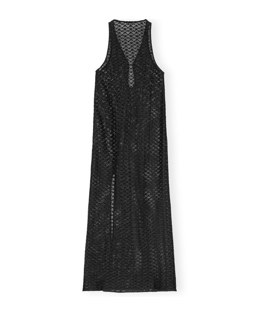 Ganni Black Hardware Maxi Dress In Black
