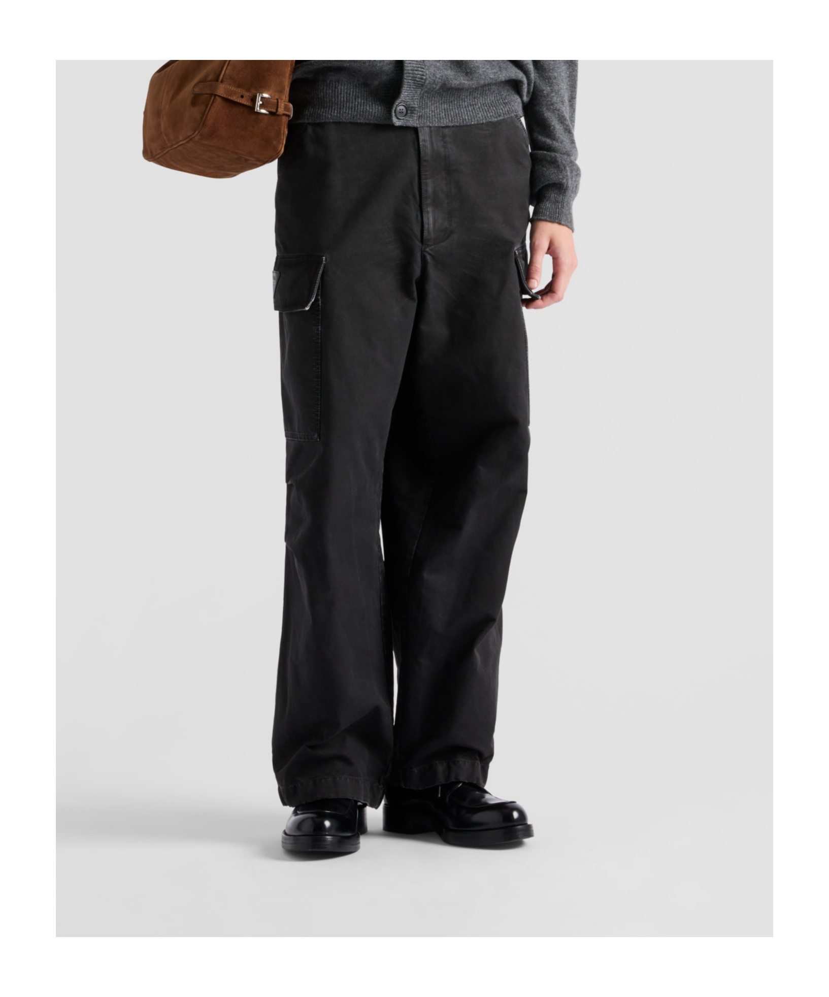 Prada Cotton Trousers In Black