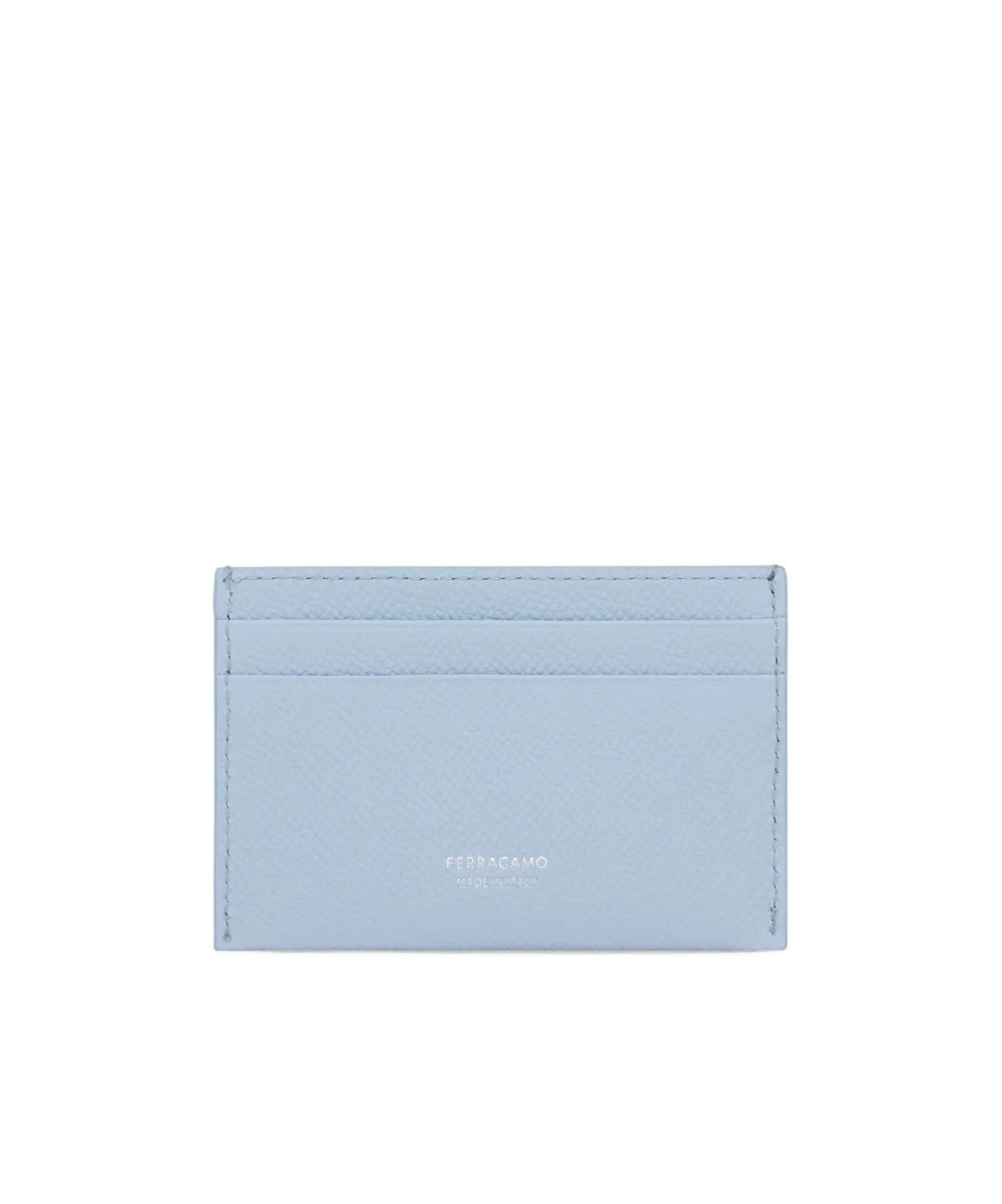 Ferragamo Gancini Leather Card Holder In Blue