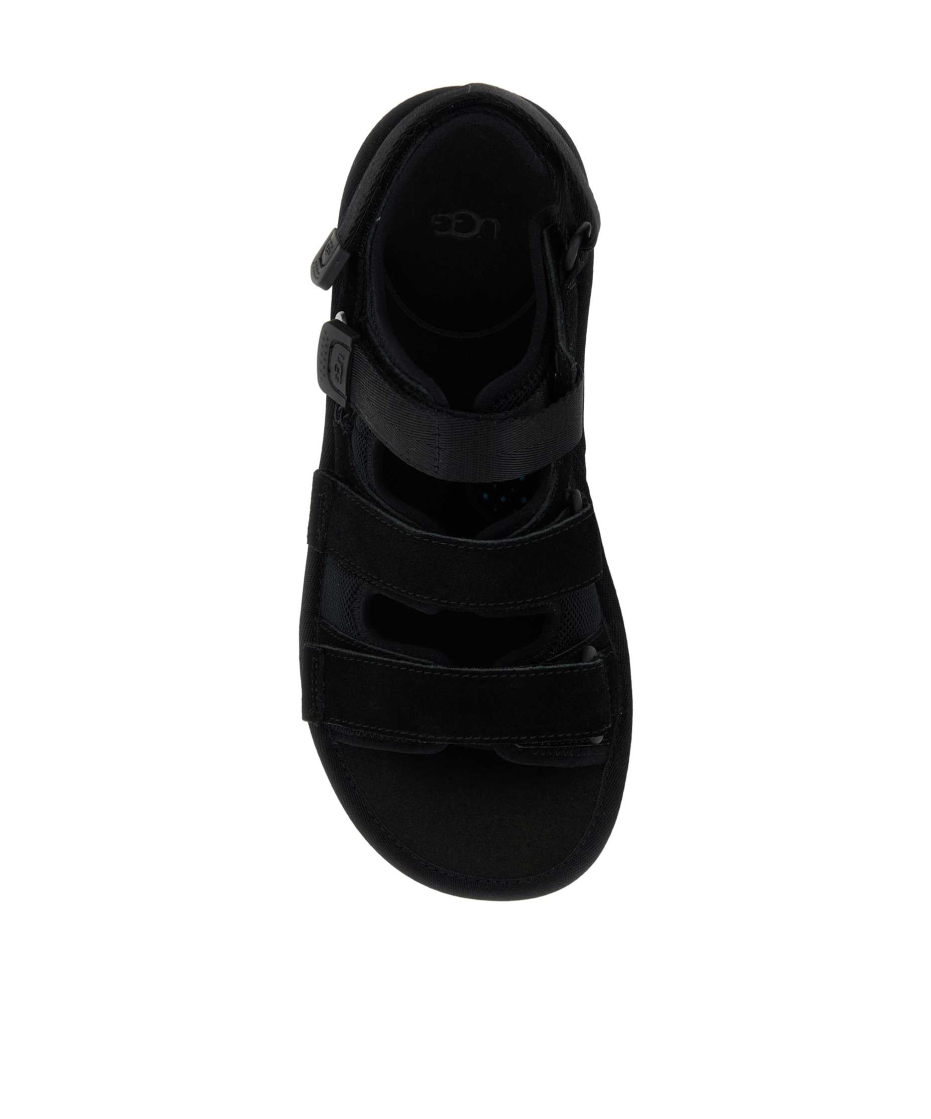 Ugg Mens Black Goldencoast Multi-strap Suede And Mesh-blend Flat Sandals In Black