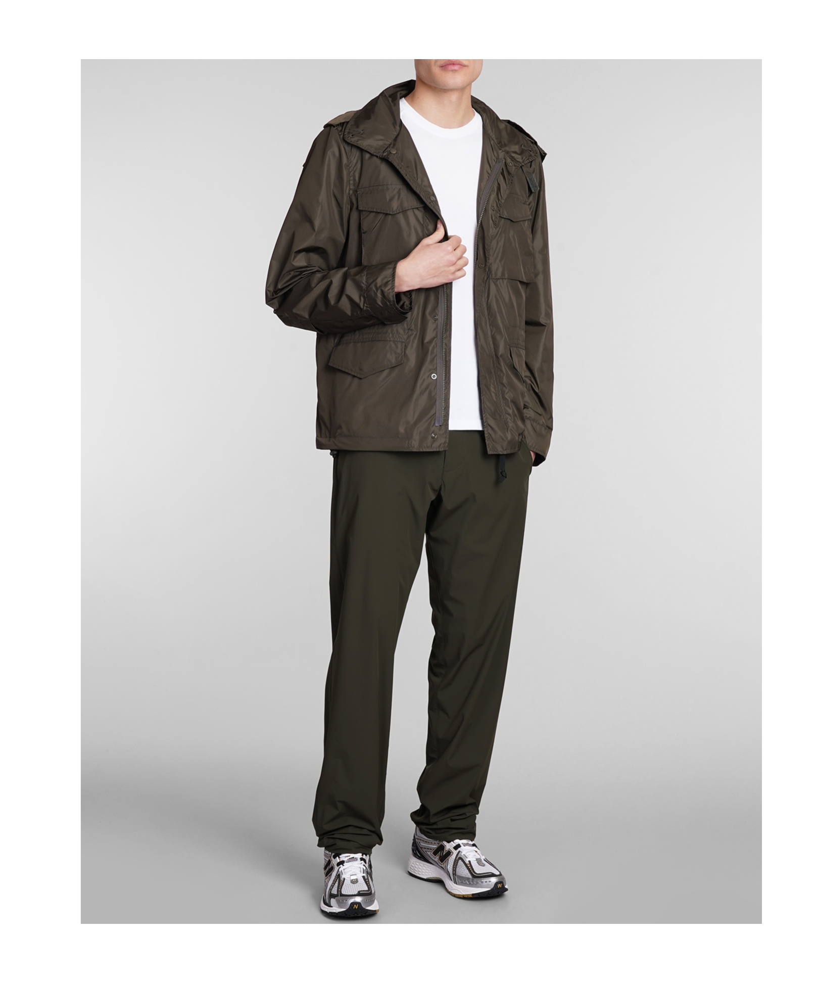 Aspesi Logo-patch Hooded Jacket In Black