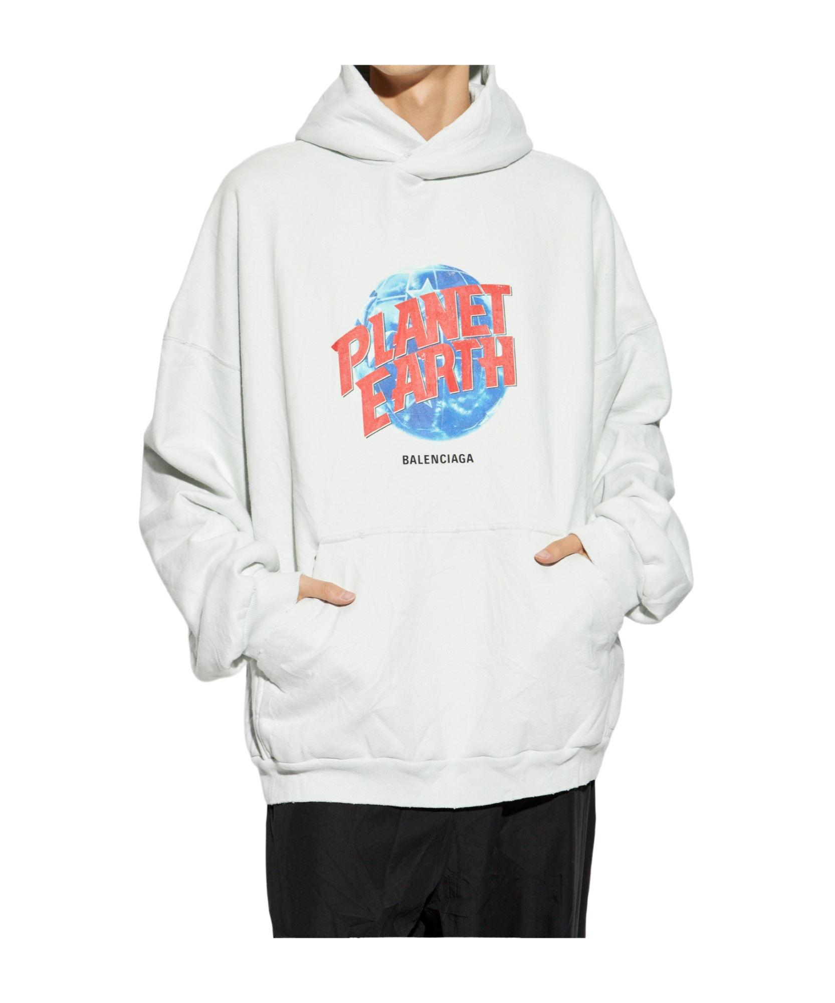 Balenciaga Planet Earth Hoodie In White