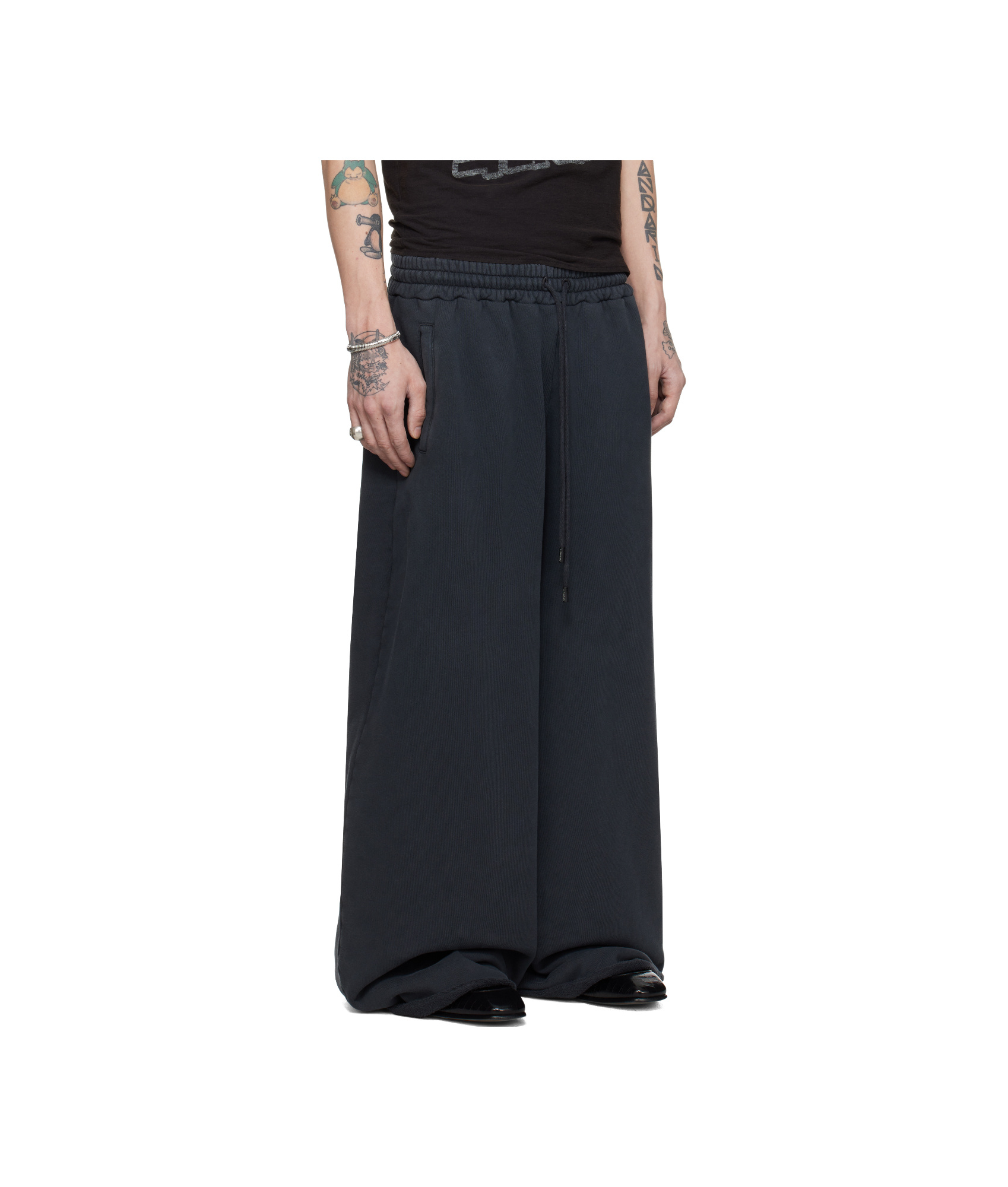 Lu'u Dan Black Raw-cut Bontan Sweatpants In Black