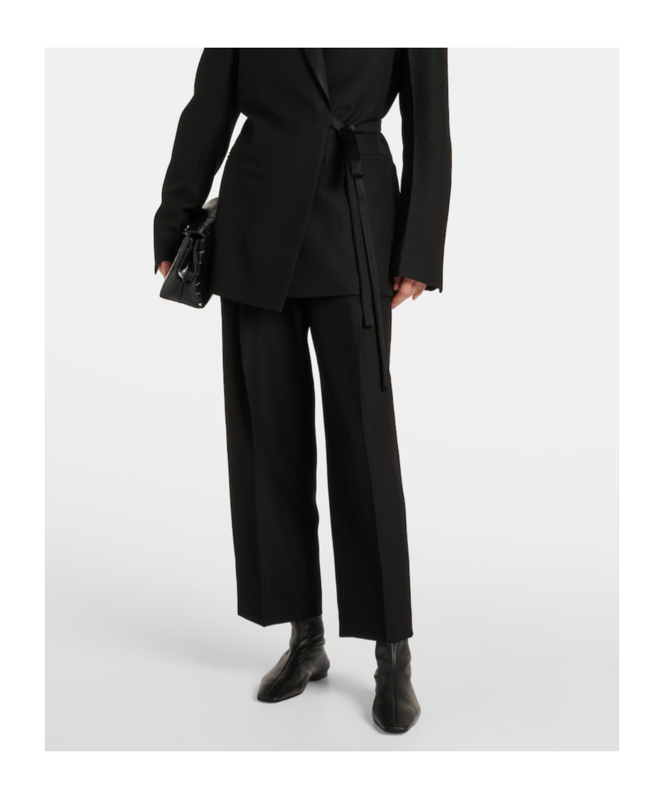 Totême High-waisted Twill Straight-leg Pants In Black