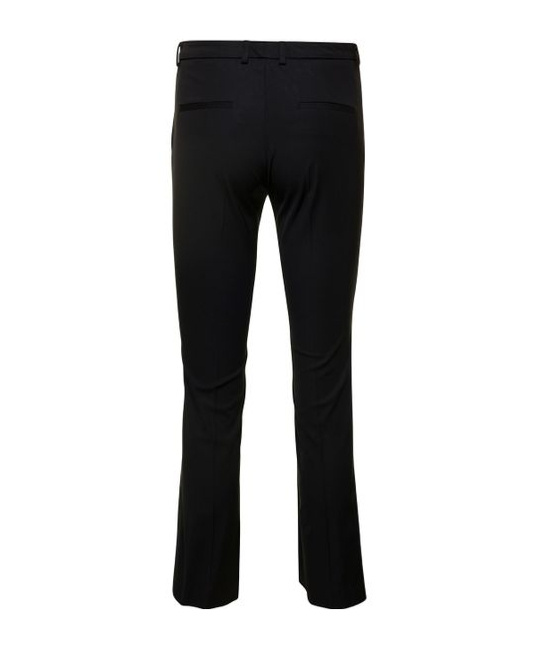 Pt Torino Pressed Crease Flared Trousers In Black
