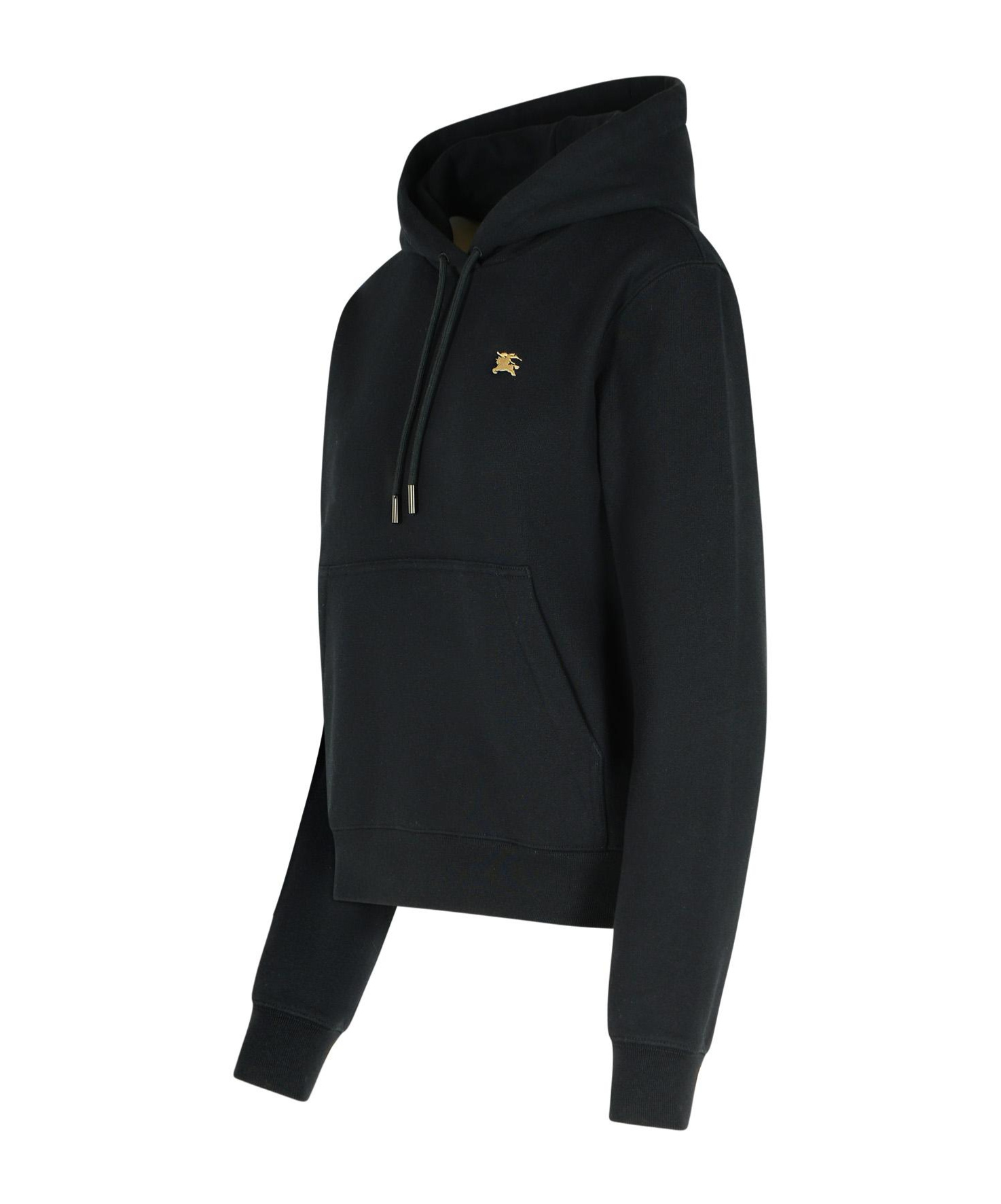 Burberry Cotton Sweatshirt With Drawstring Hood And Front Pocket In Black