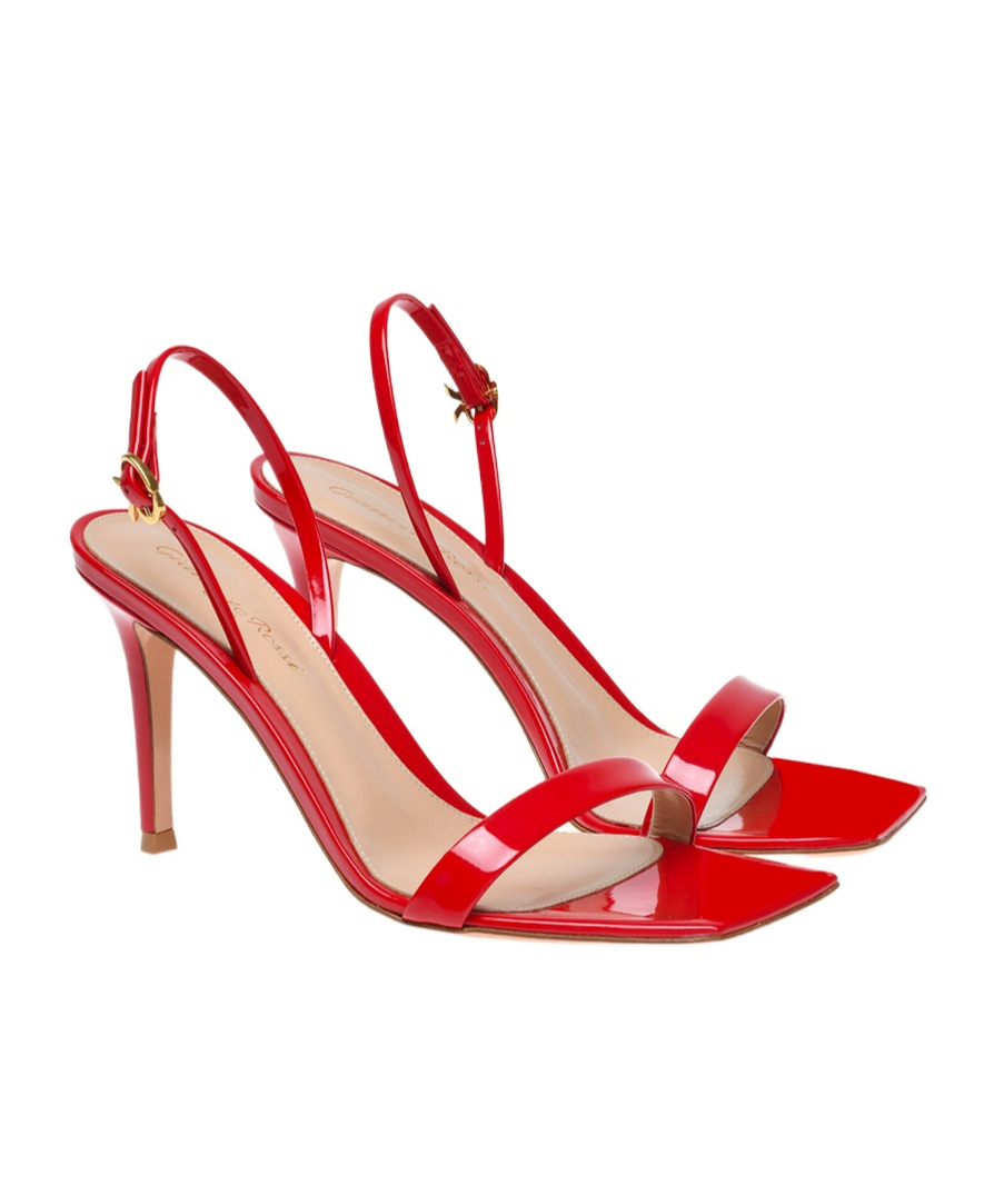Gianvito Rossi Square Toe High-heeled Sandals In Red