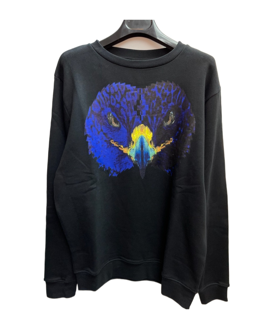 Marcelo Burlon County Of Milan Round-collar Long-sleeve Hoodie In Black