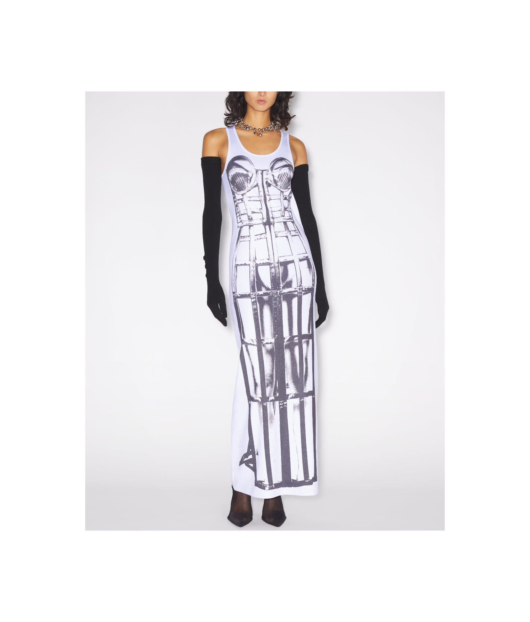 Jean Paul Gaultier Sleeveless Dress In White