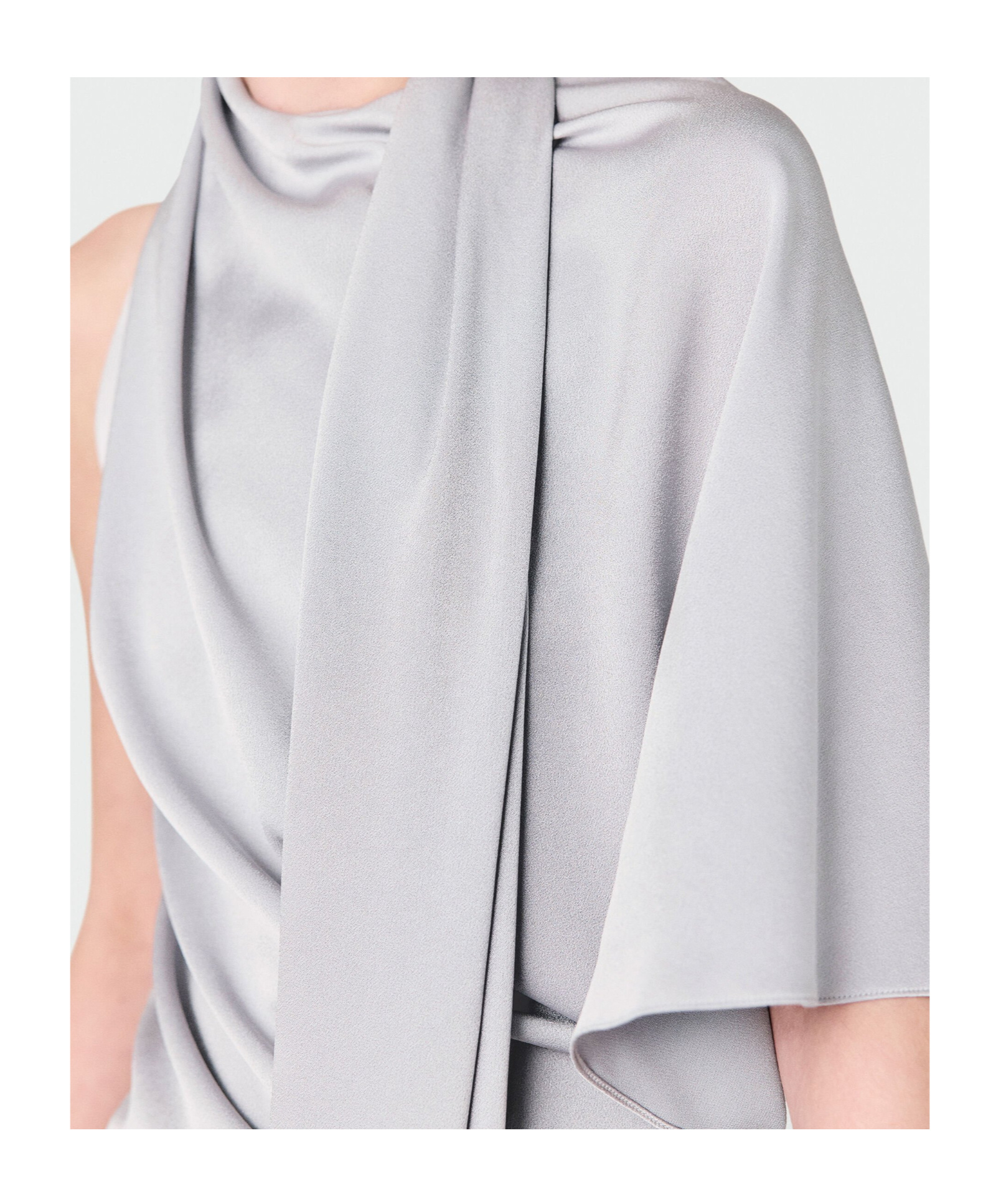 Stella Mccartney Draped Asymmetric Top In Blue