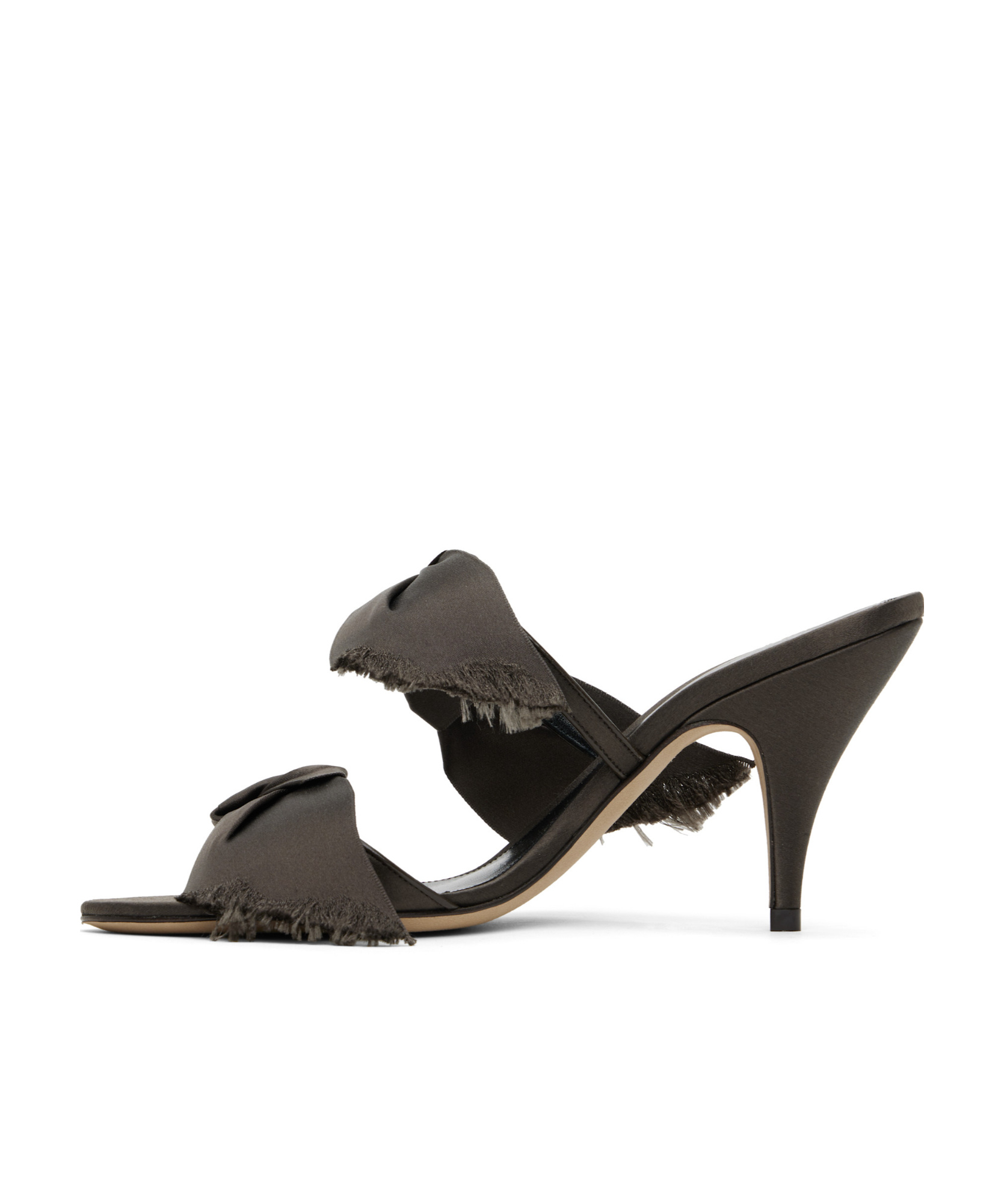 The Row Vika Knotted Satin Sandals In Black