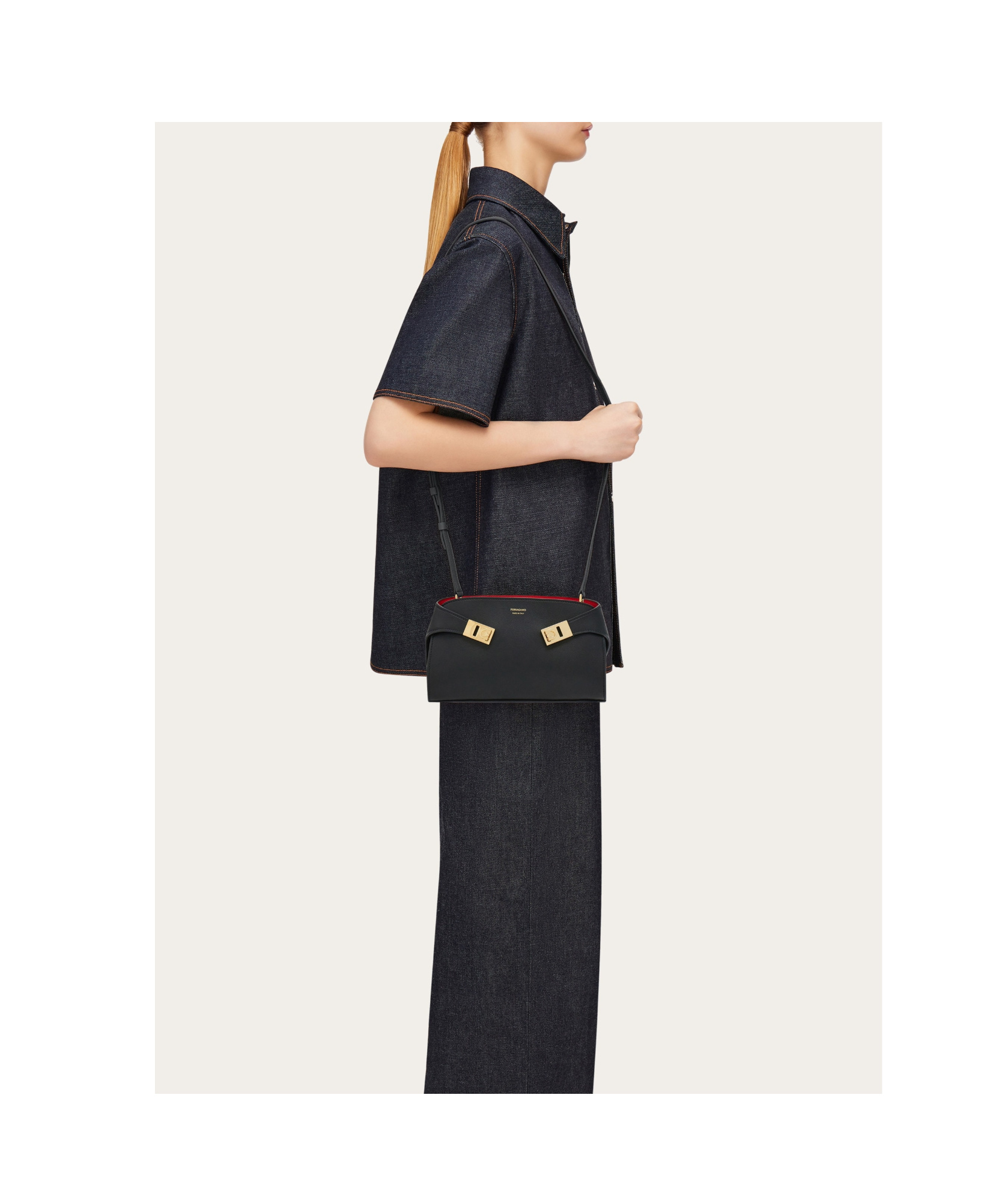 Shop Ferragamo Wide Shoulder Strap Shoulder Bag In Green