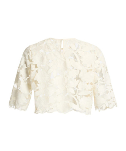 ELIE SAAB TULLE-EMBROIDERED BLOUSE