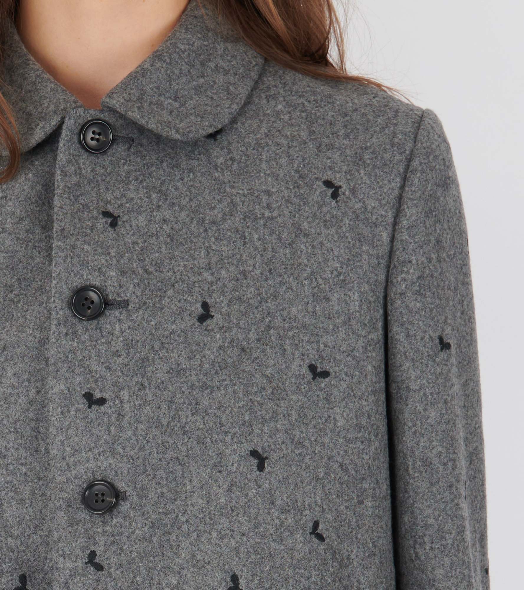 Comme Des Garçons Long-sleeved Casual Jacket In Gray