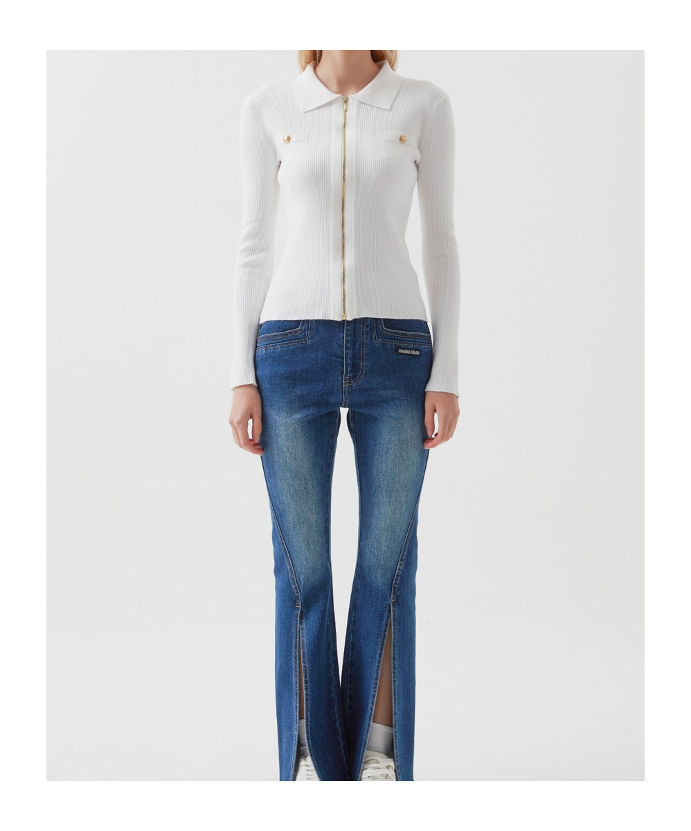 Marissa Chiara Zip-up Jacket In White