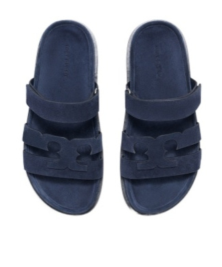 Shop Tory Burch Ines Sports Slippers In Navy Blue