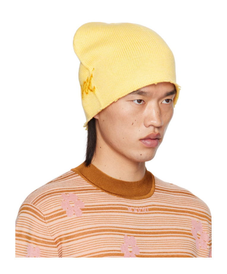 Marni Yellow Mohair Beanie In Yellow