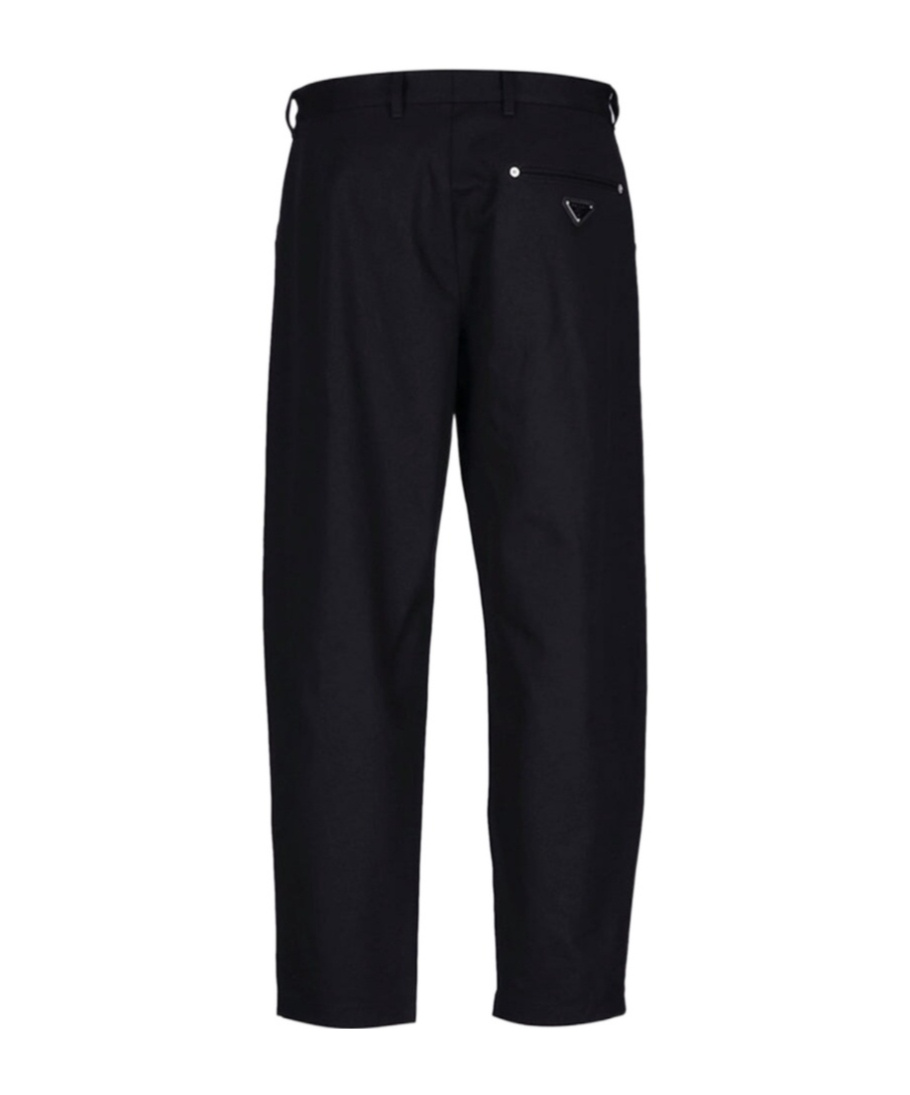Prada Triangle-logo Tapered-leg Jeans In Black